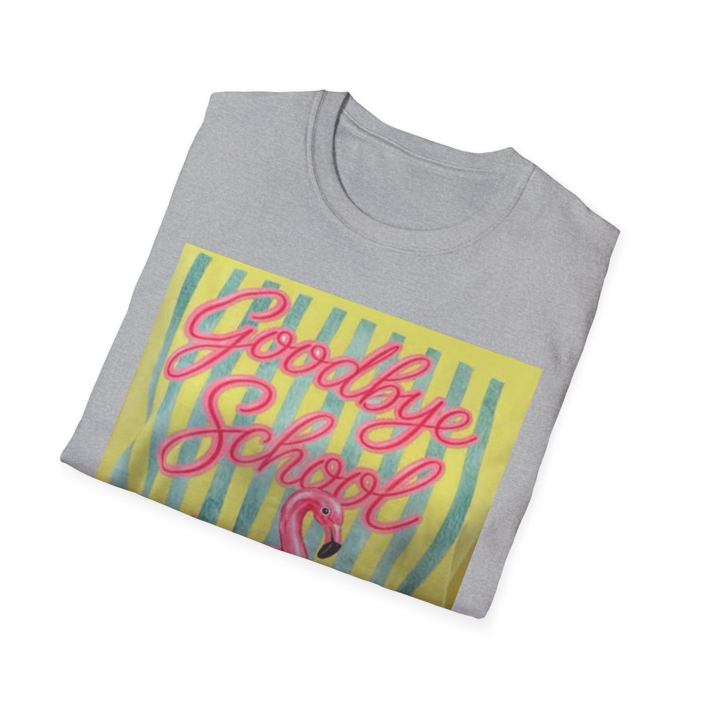 Goodbye School Hello Pool T-Shirt — Pink Flamingo Summer Graduation Tee