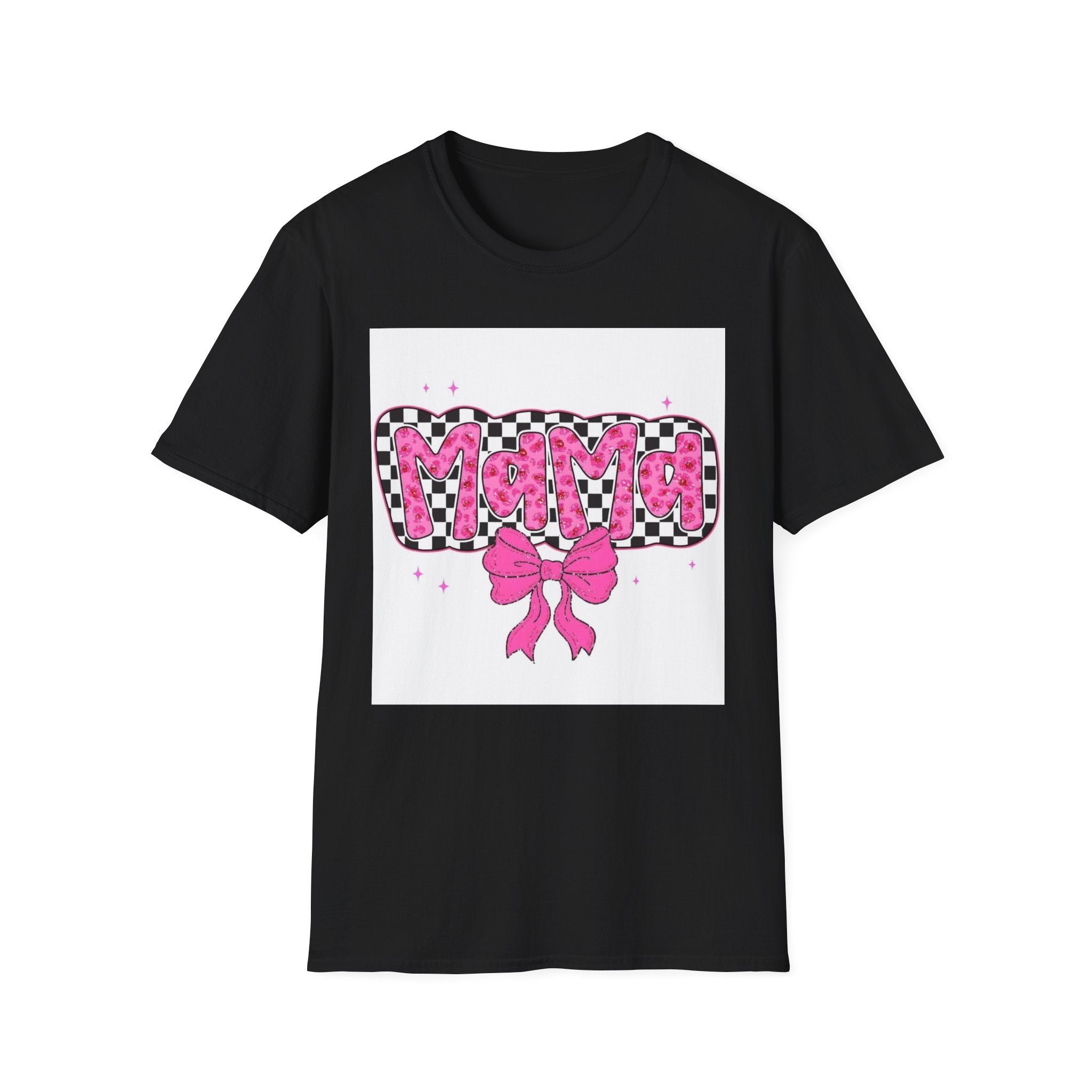 Mama Pink Checker Bow T-Shirt
