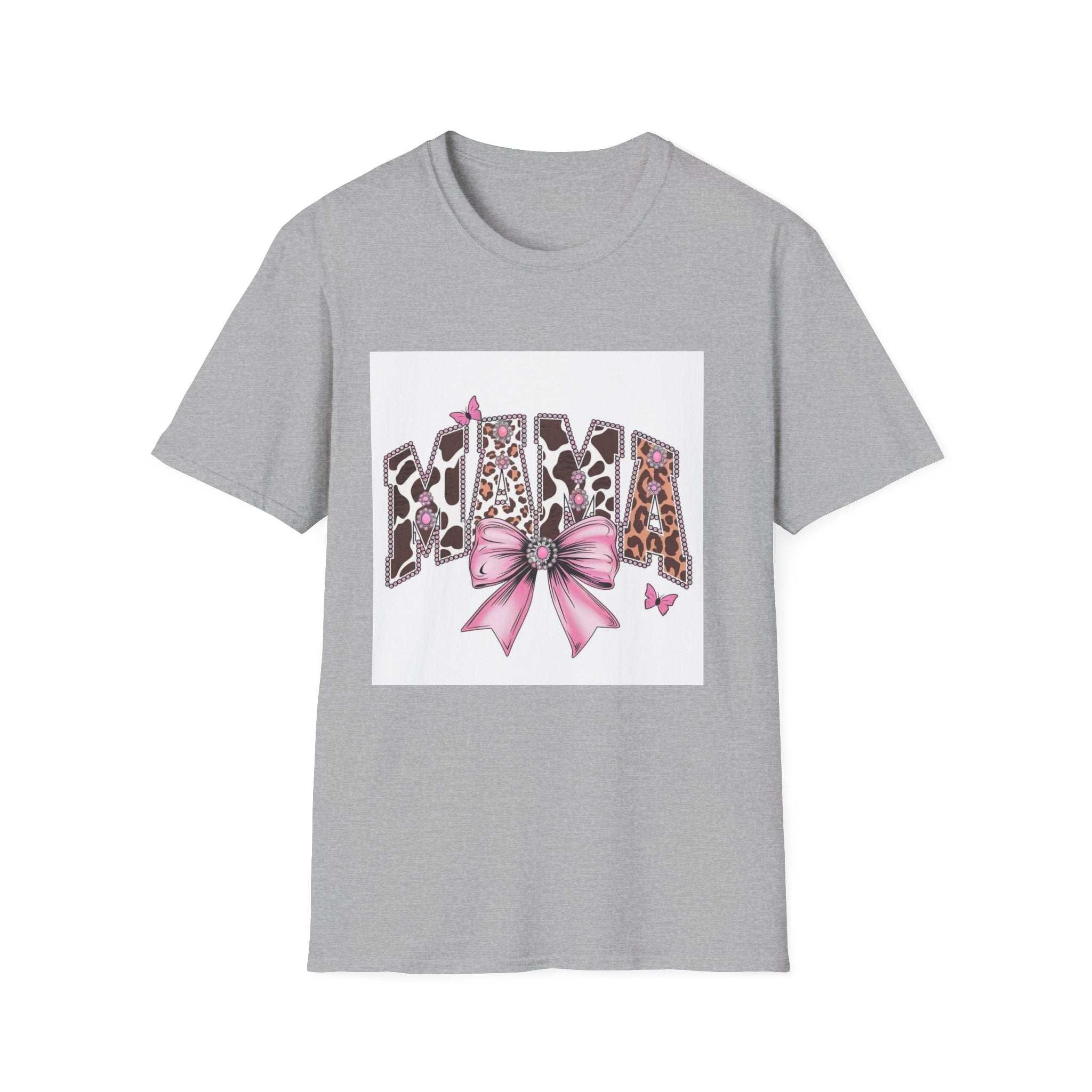 Mama Leopard Print T-Shirt with Pink Bow — Cute Mother’s Day Gift