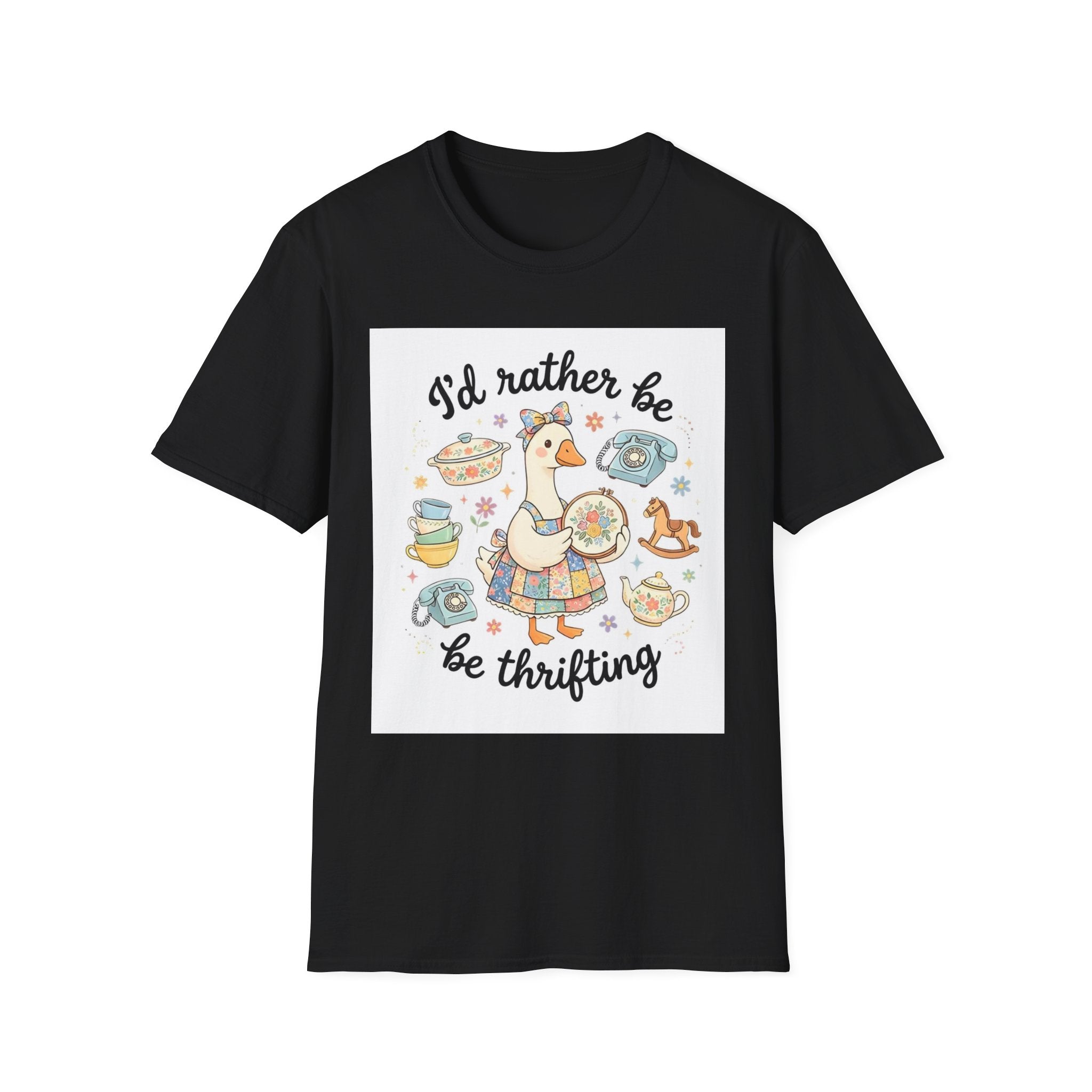 I’d Rather Be Thrifting T-Shirt — Vintage Thrift Store Duck Graphic Tee