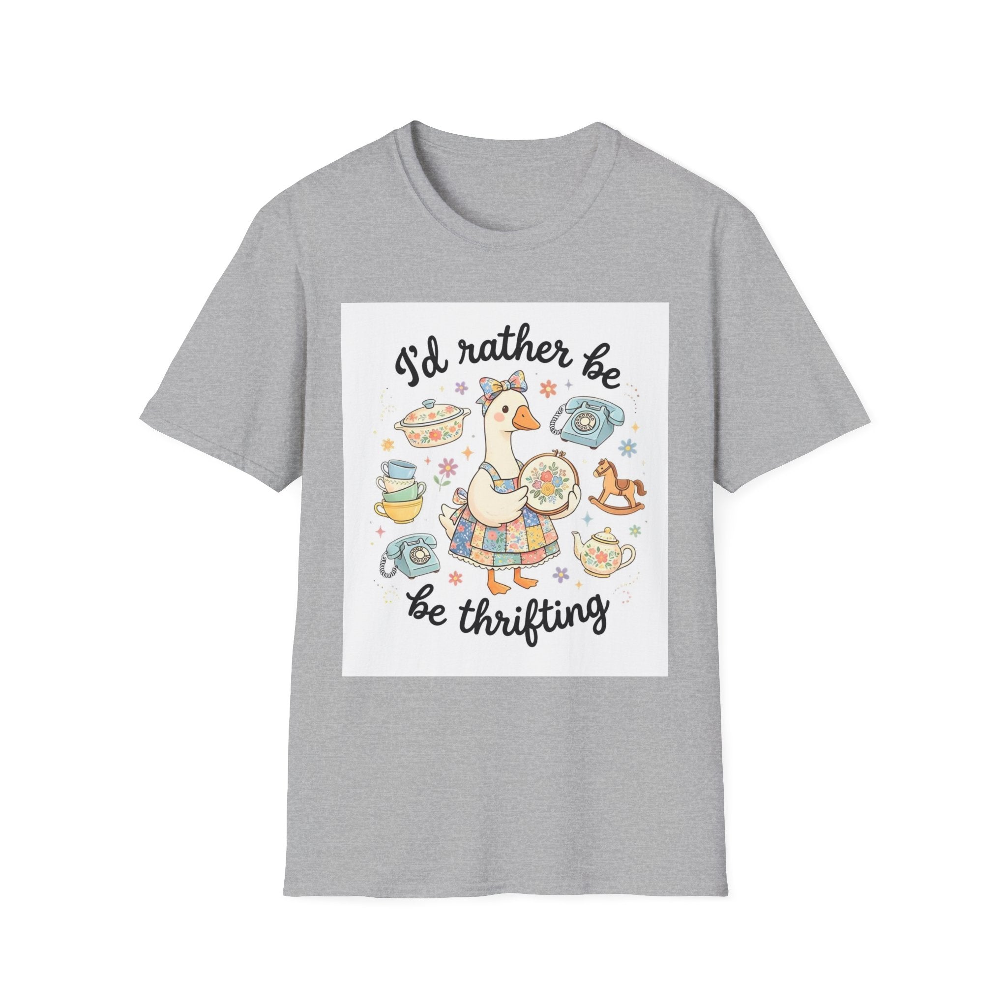 I’d Rather Be Thrifting T-Shirt — Vintage Thrift Store Duck Graphic Tee