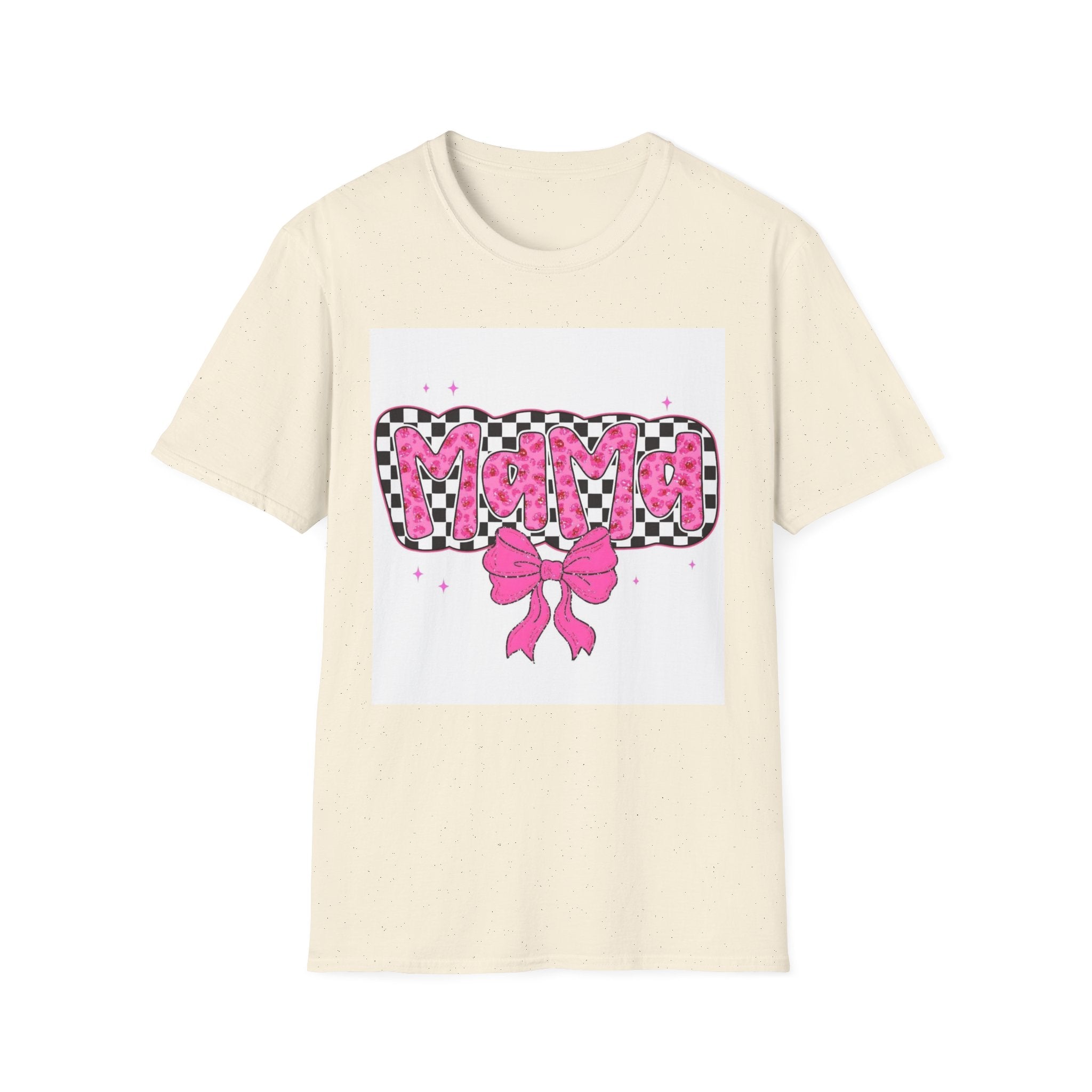 Mama Pink Checker Bow T-Shirt