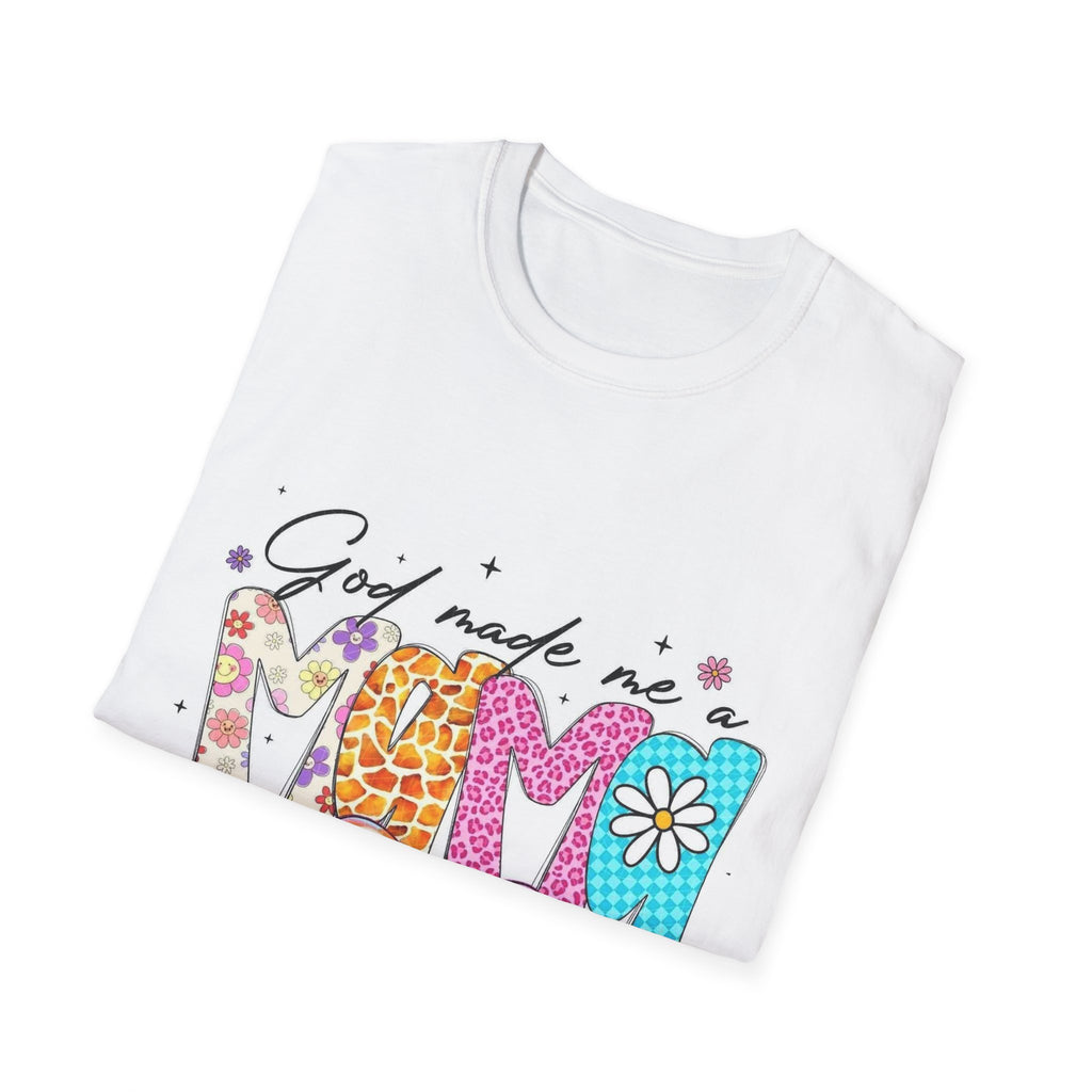 God Made Me a Mama Floral Mom T-Shirt