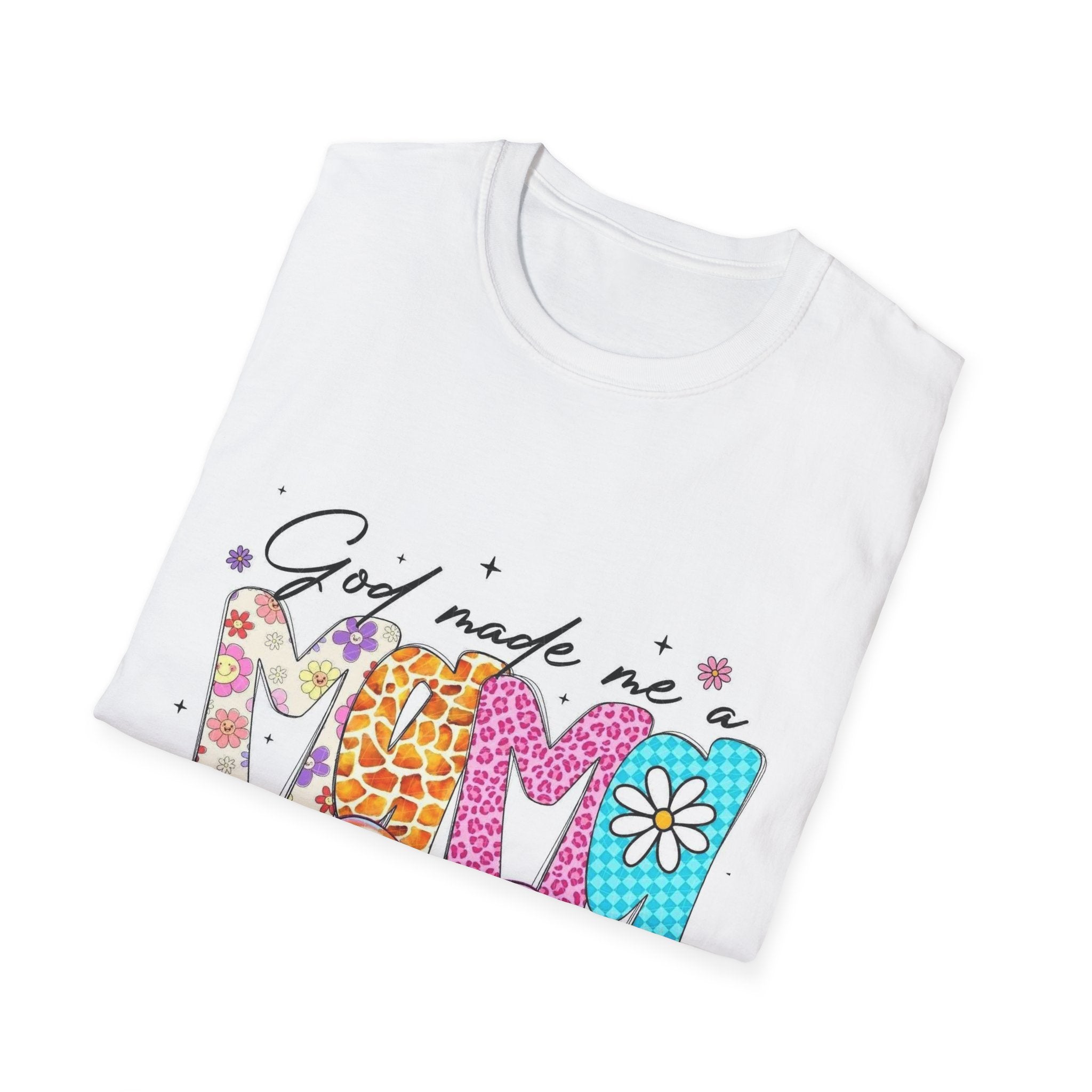 God Made Me a Mama Floral Mom T-Shirt