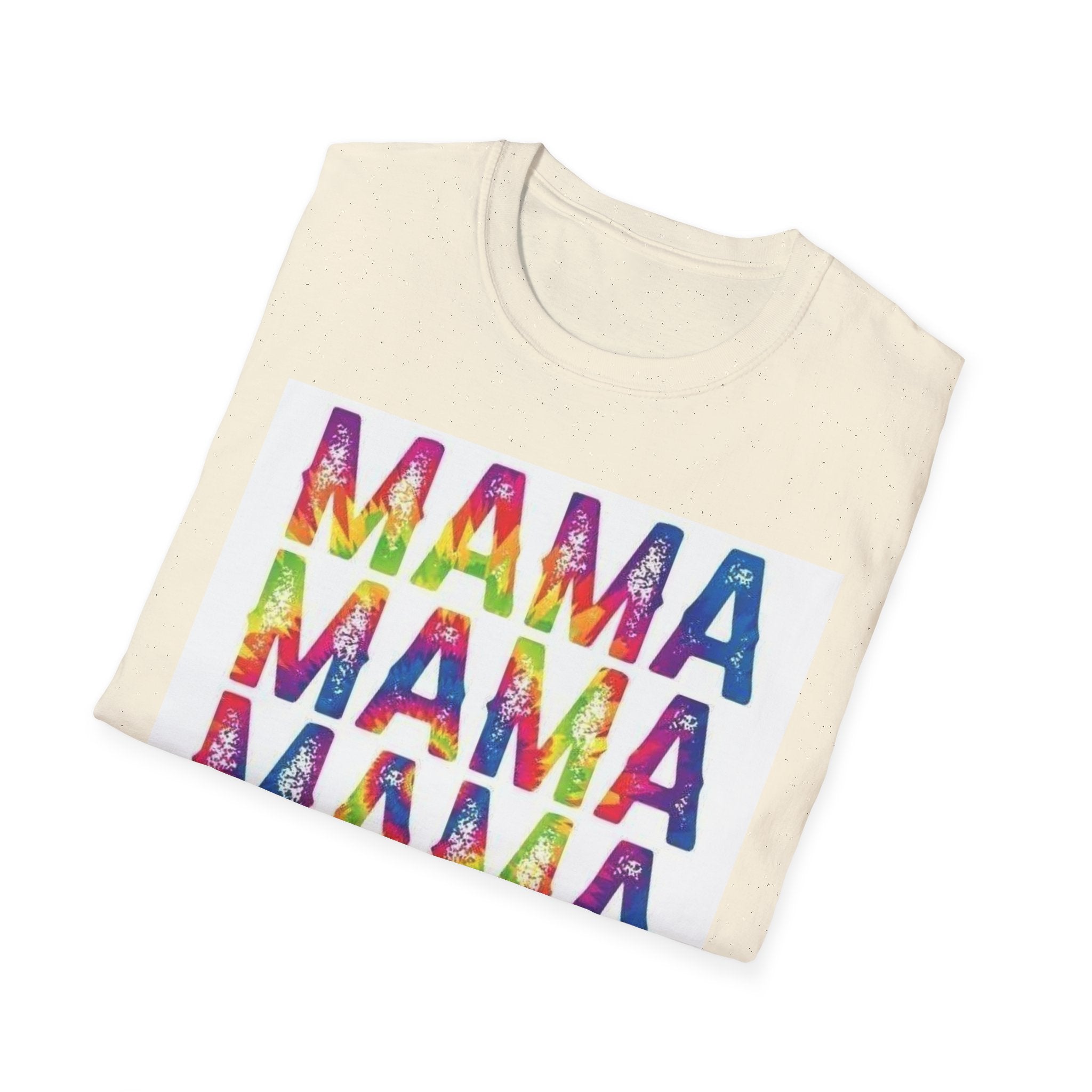 Mama Tie-Dye Stack T-Shirt — Colorful 'MAMA' Graphic Tee for Moms, Mother’s Day Gift
