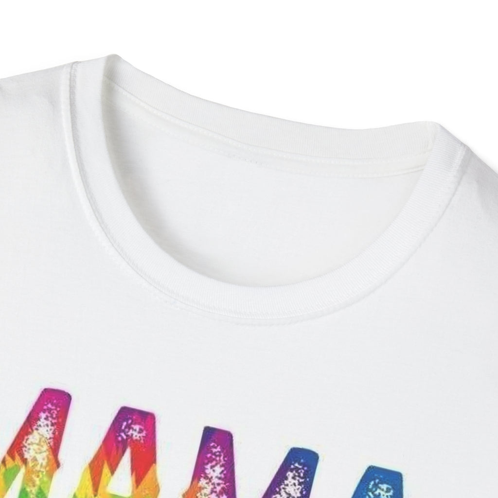 Mama Tie-Dye Stack T-Shirt — Colorful 'MAMA' Graphic Tee for Moms, Mother’s Day Gift
