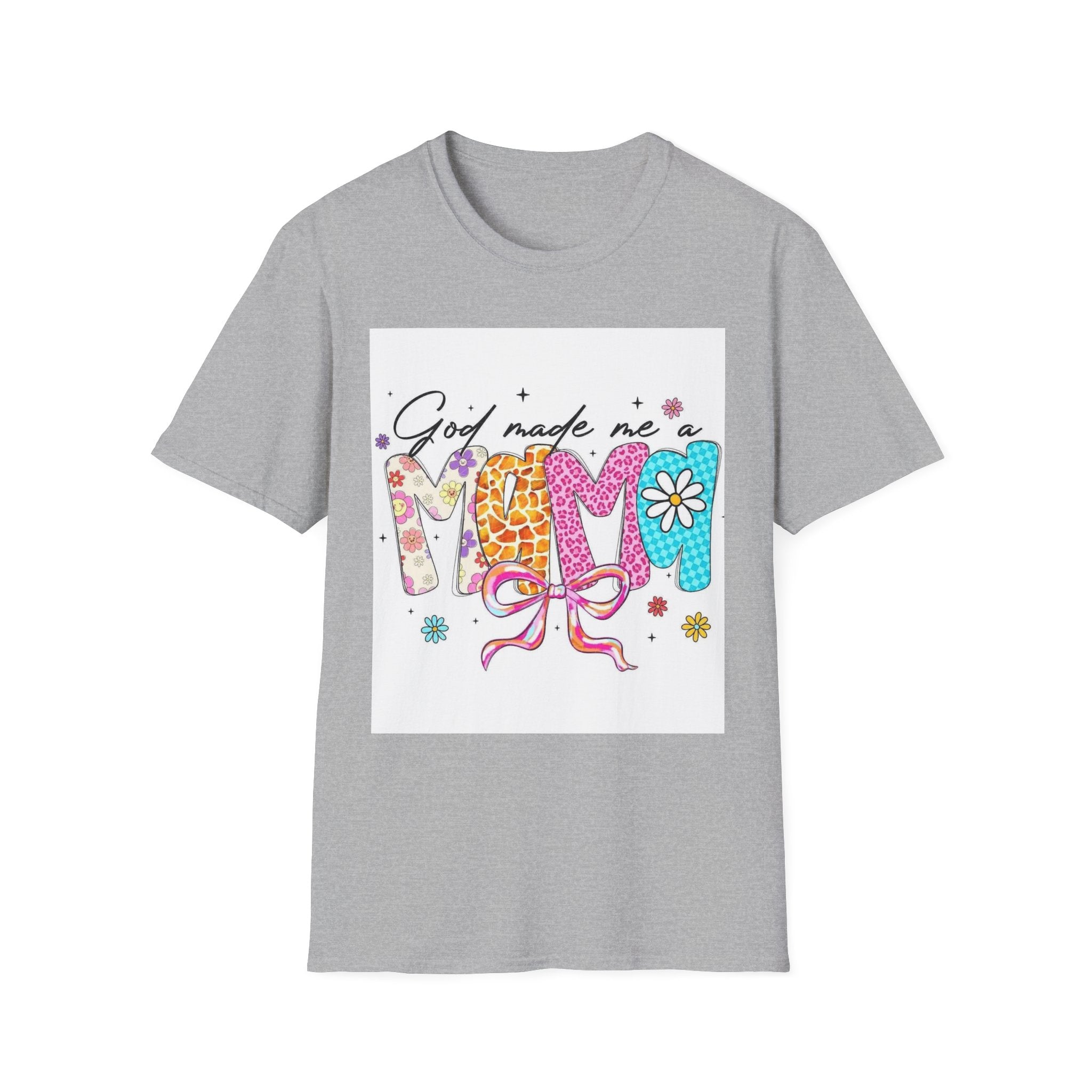 God Made Me a Mama Floral Mom T-Shirt