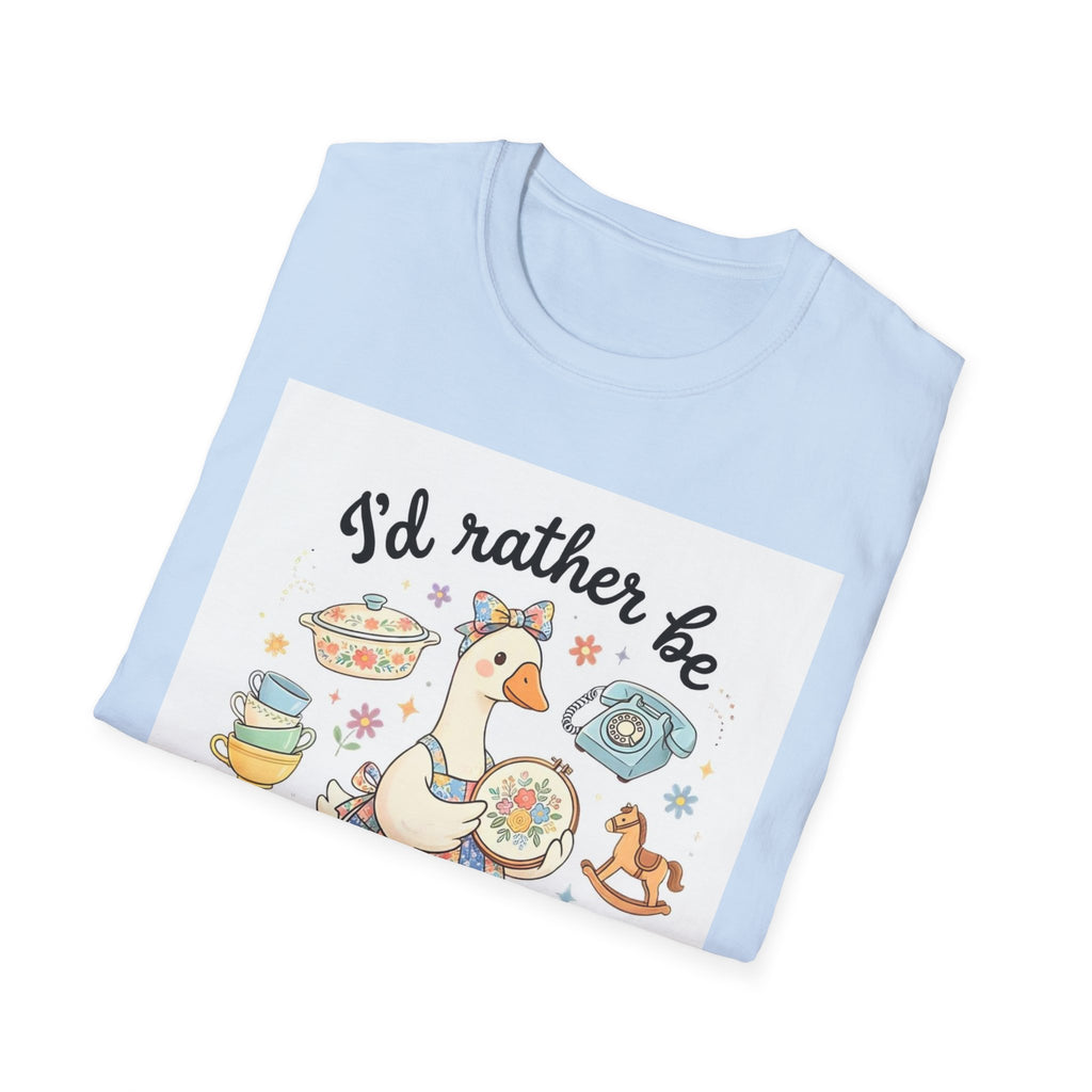 I’d Rather Be Thrifting T-Shirt — Vintage Thrift Store Duck Graphic Tee