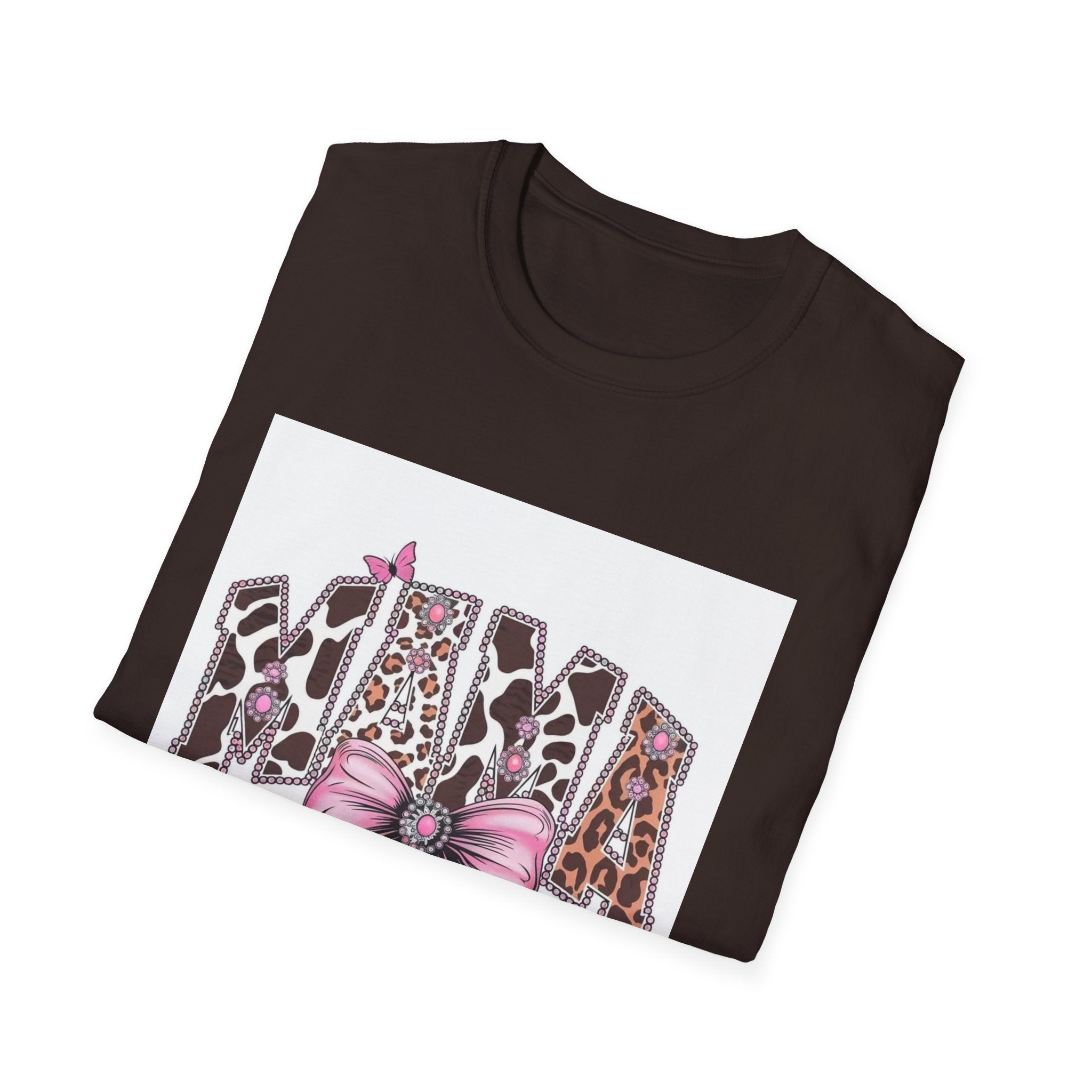 Mama Leopard Print T-Shirt with Pink Bow — Cute Mother’s Day Gift