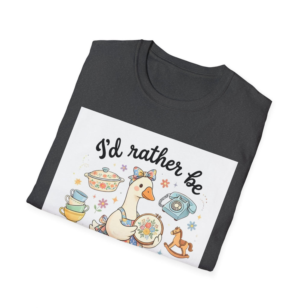I’d Rather Be Thrifting T-Shirt — Vintage Thrift Store Duck Graphic Tee