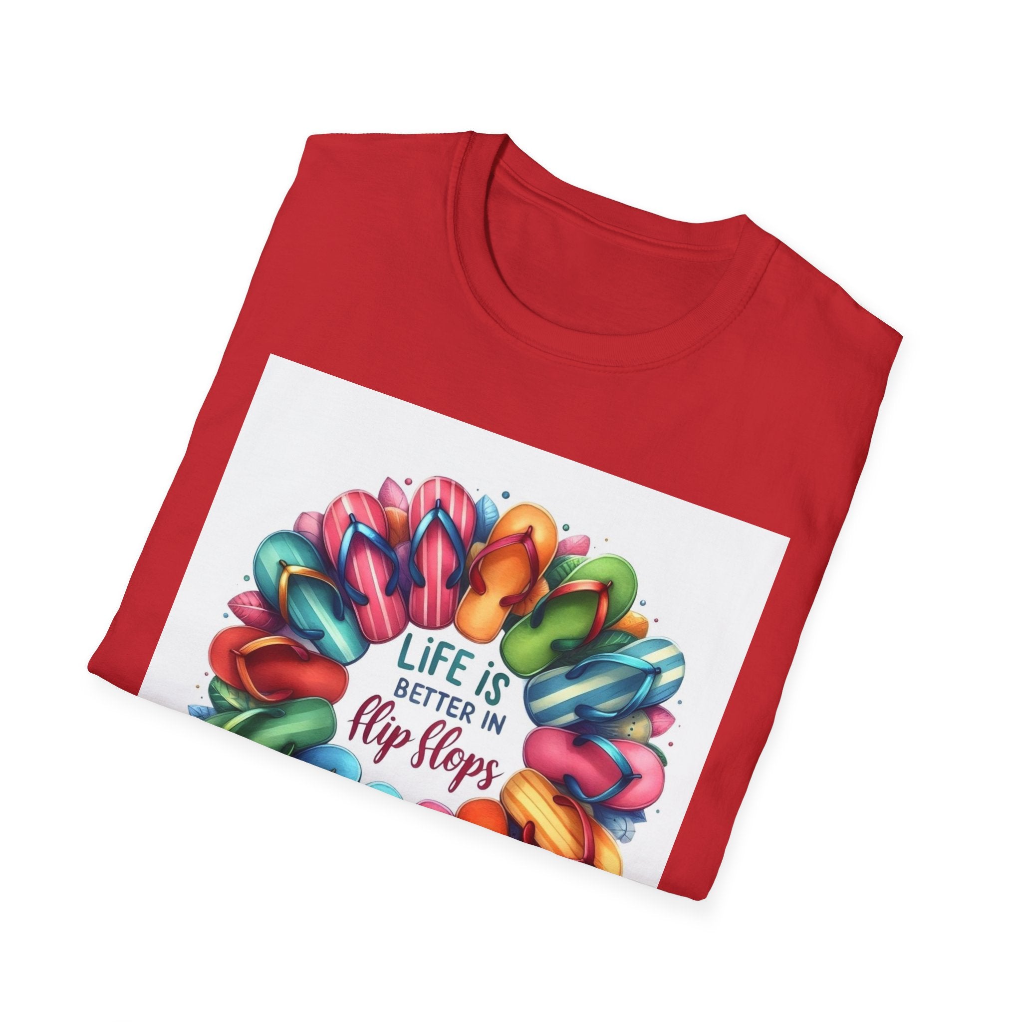 Flip Flop Circle Graphic T-Shirt - "Life Is Better in Flip Flops" Summer Tee