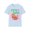 Mamasaurus T-Shirt — Cute Triceratops 'MAMA SAURUS' Graphic Tee for Moms