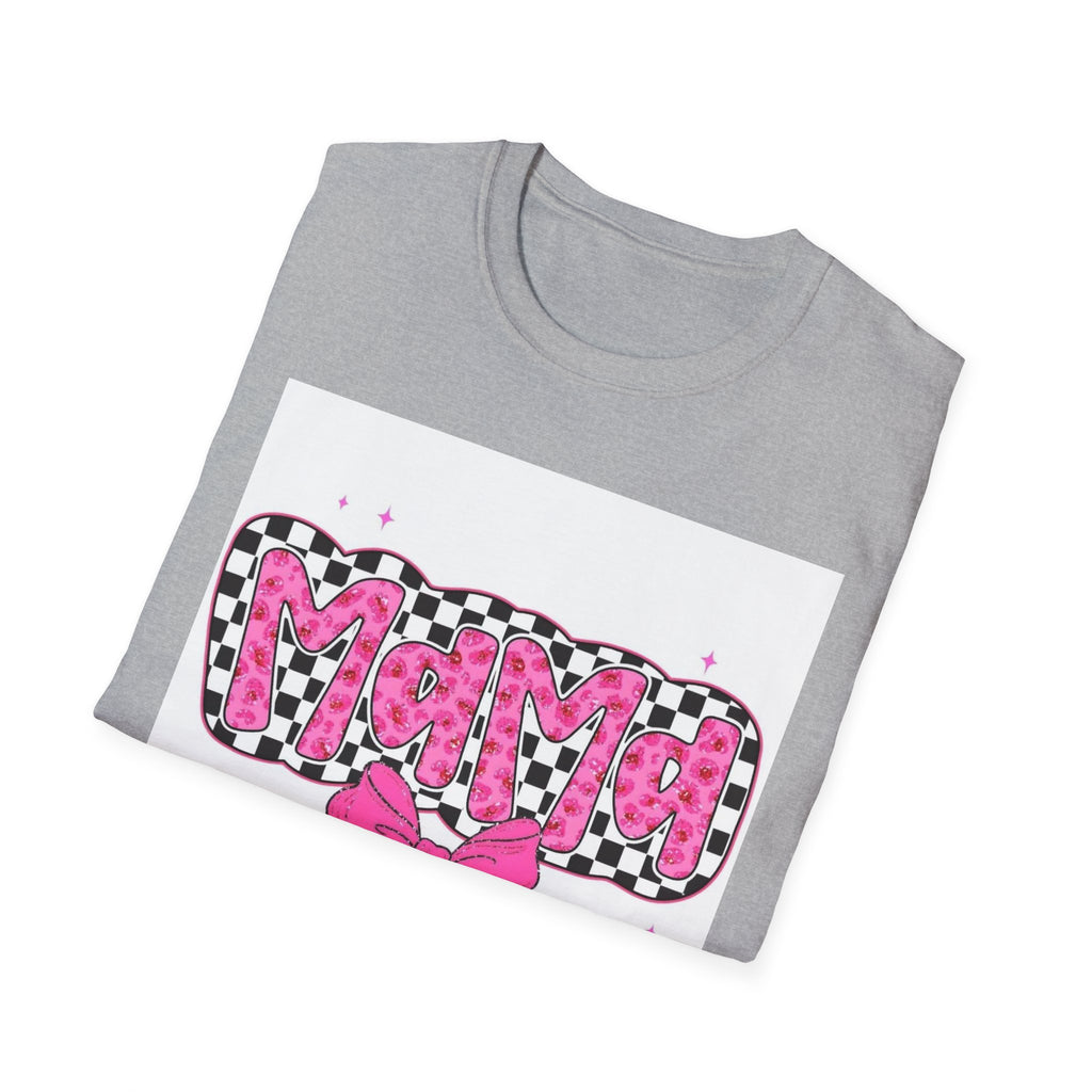 Mama Pink Checker Bow T-Shirt