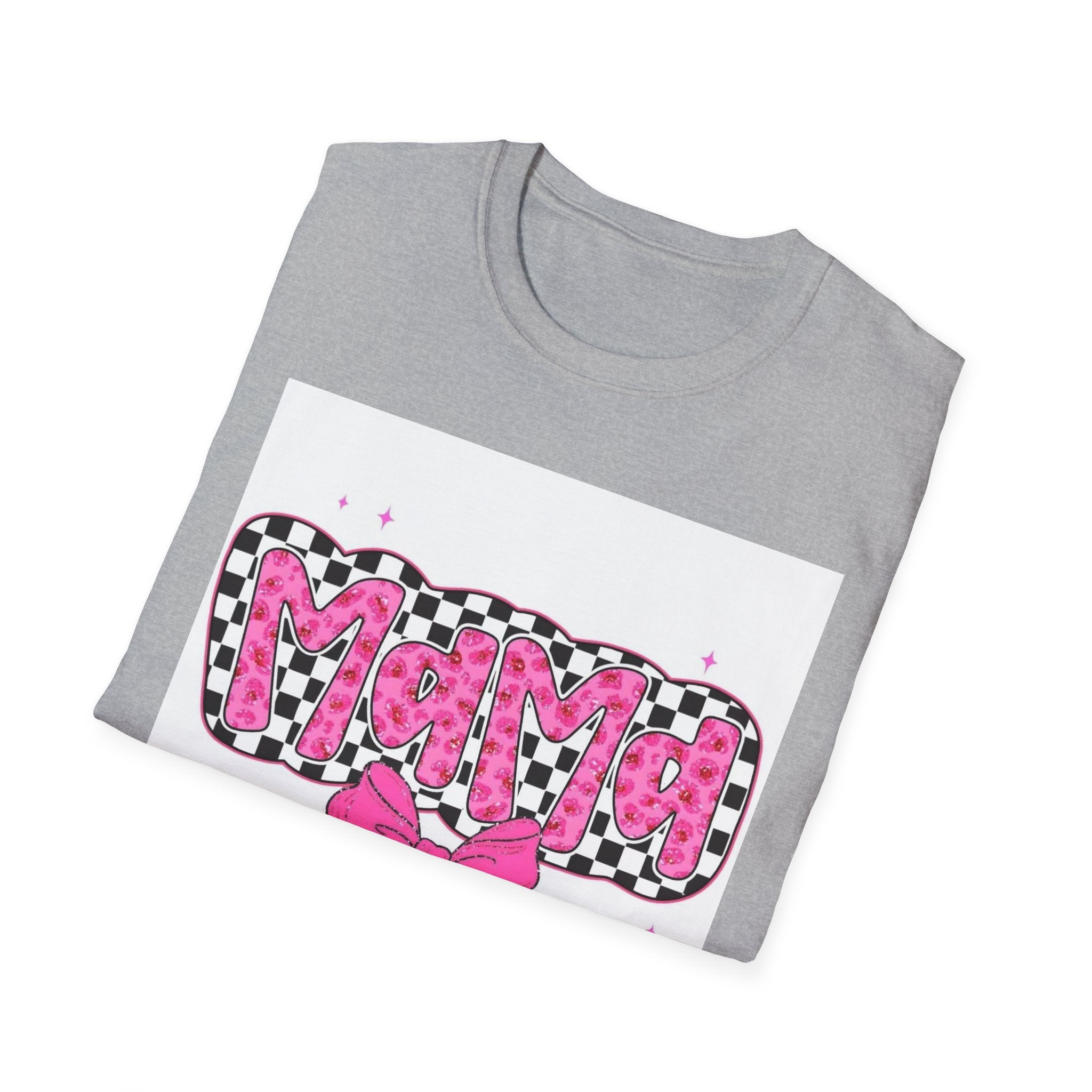 Mama Pink Checker Bow T-Shirt