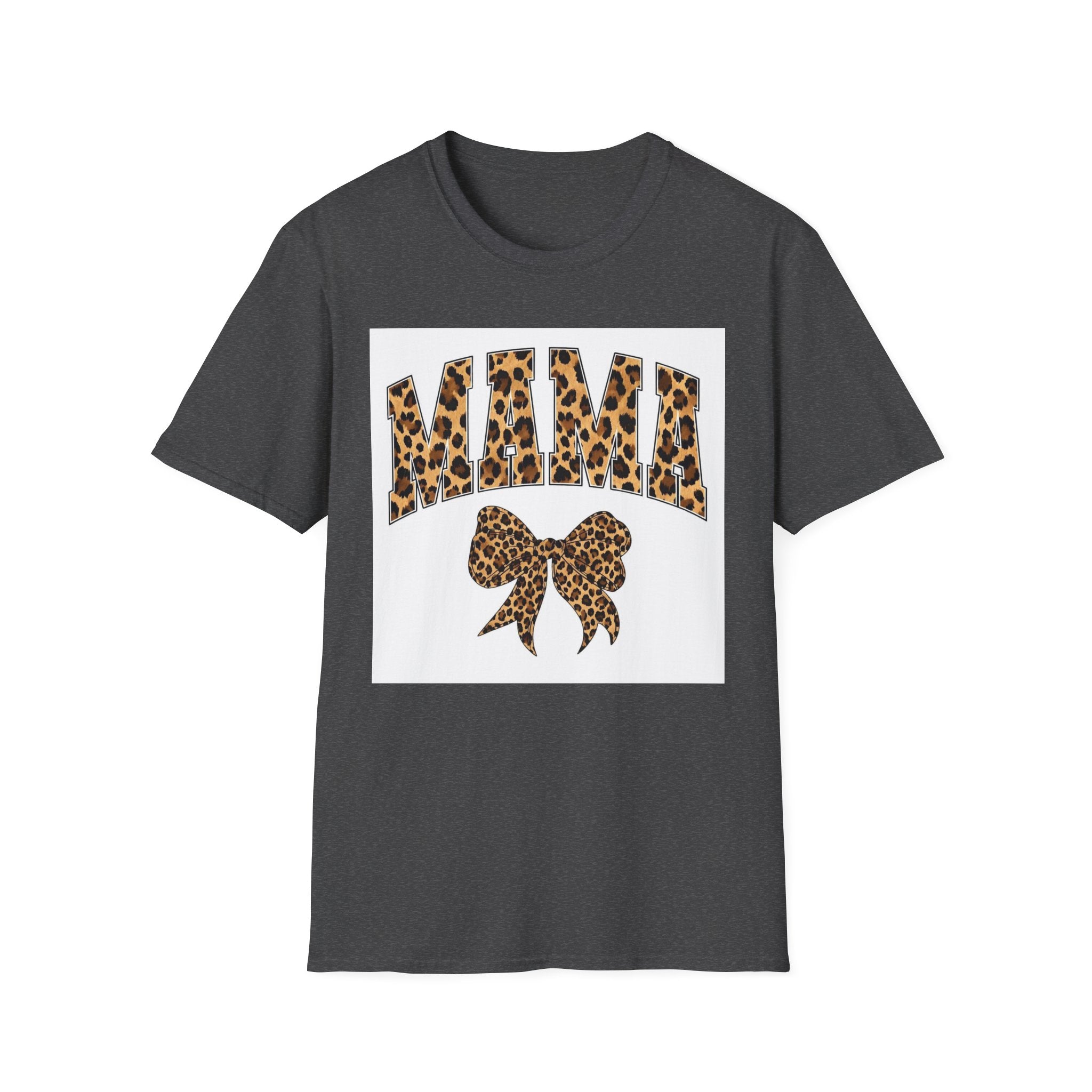 Mama Leopard Bow T-Shirt — Cute Leopard Print Mom Tee