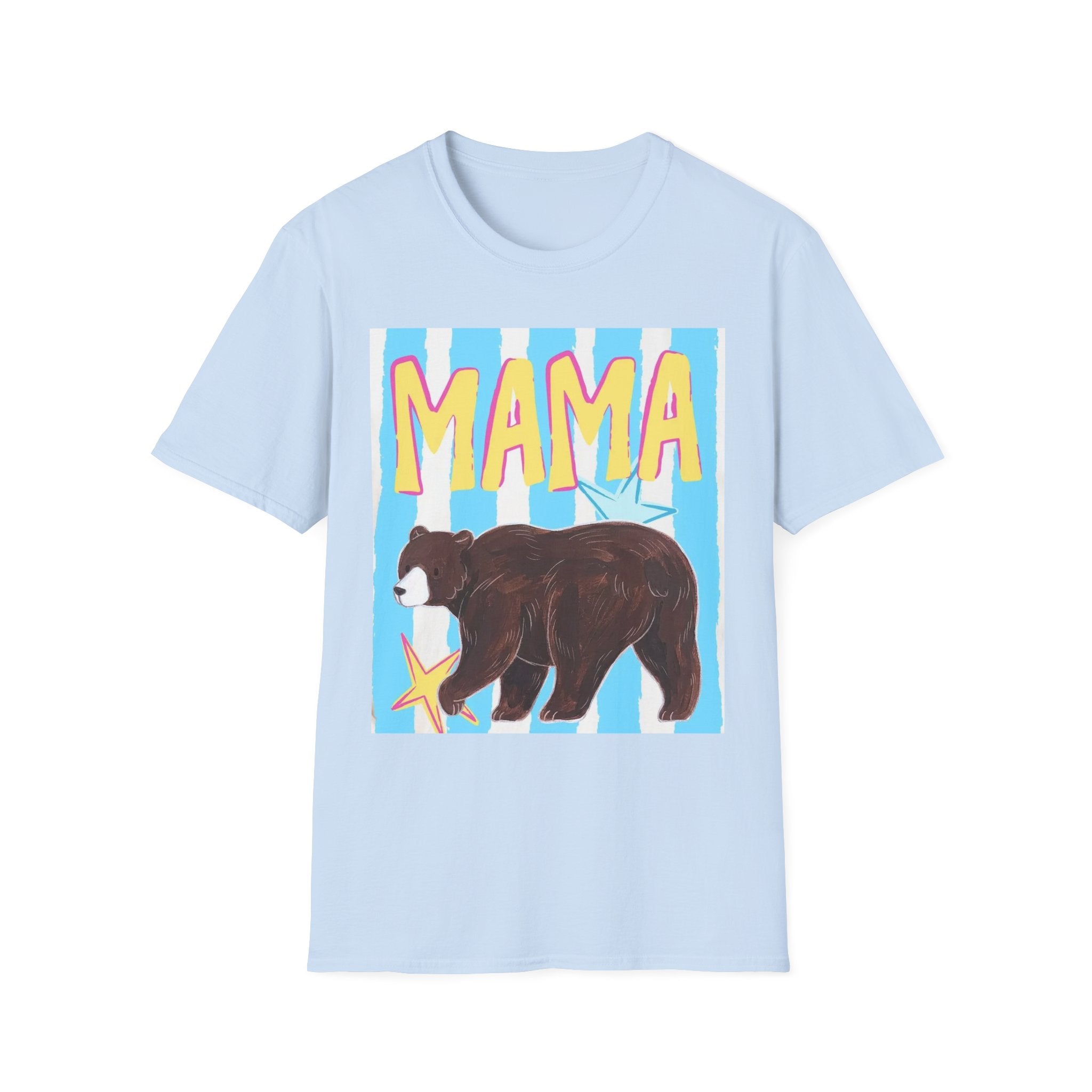 Mama Bear T-Shirt — Retro Striped Mom Gift Shirt