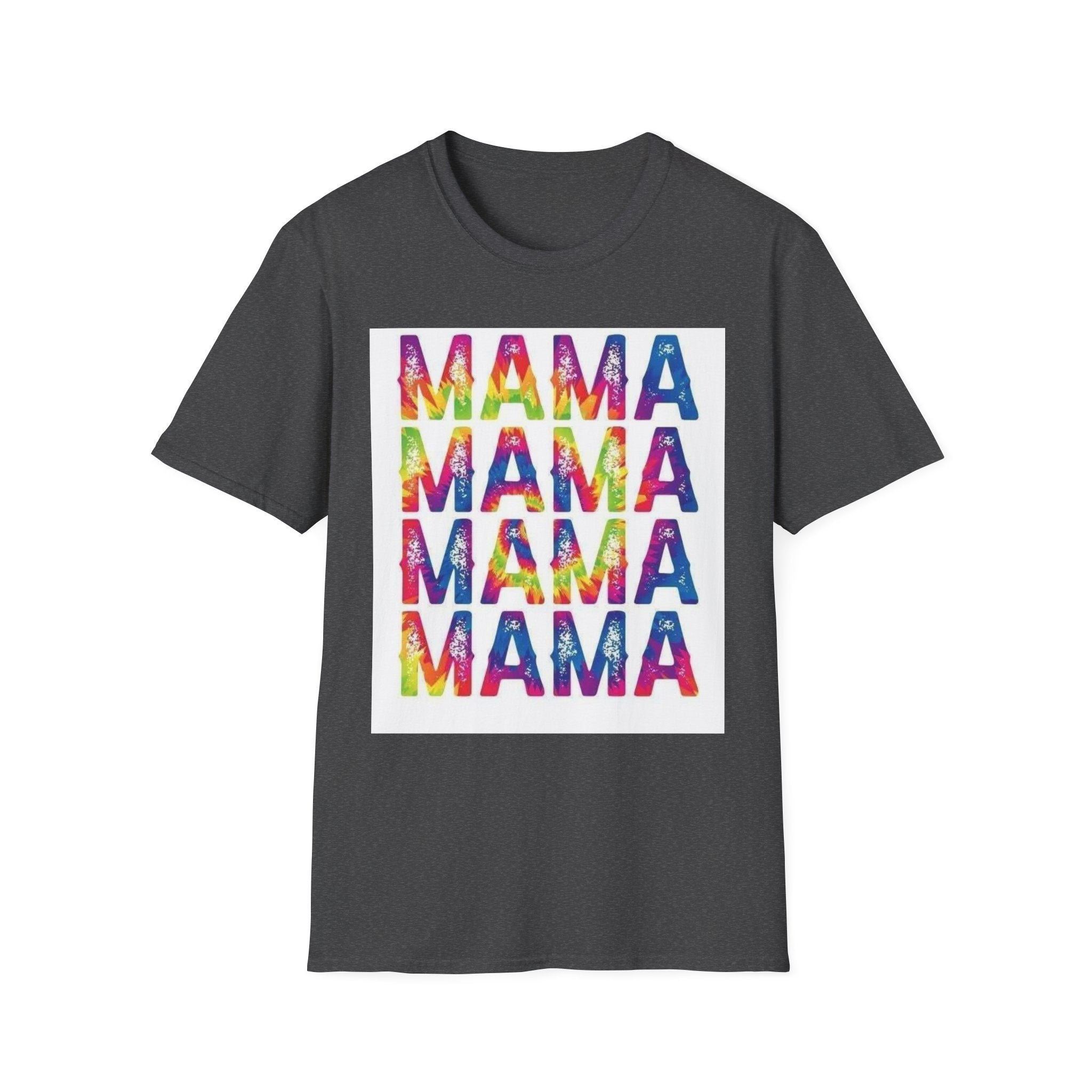 Mama Tie-Dye Stack T-Shirt — Colorful 'MAMA' Graphic Tee for Moms, Mother’s Day Gift