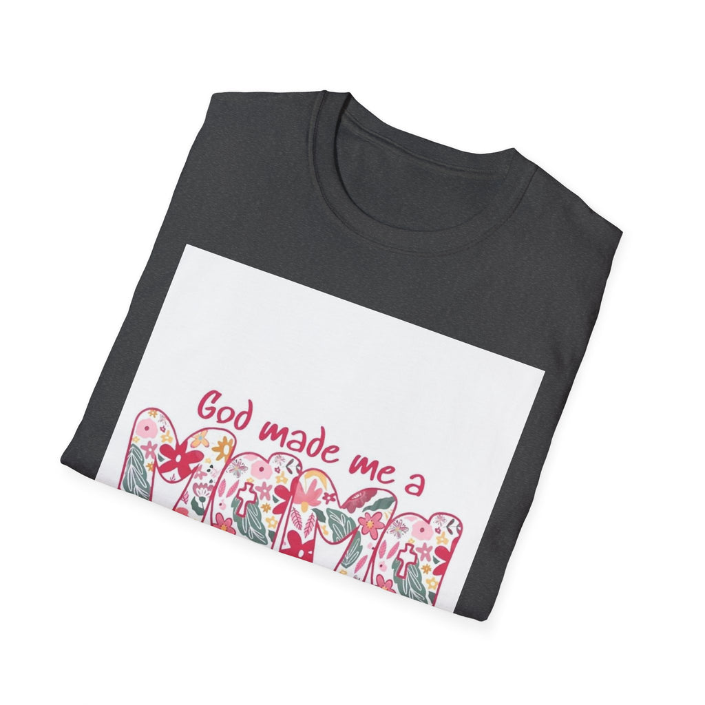 God Made Me a Mama Floral T-Shirt — Christian Mom Gift, Mother's Day Tee