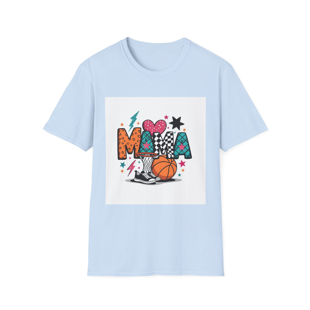 Mama Basketball Graphic T‑Shirt — Colorful Sports Mom Tee