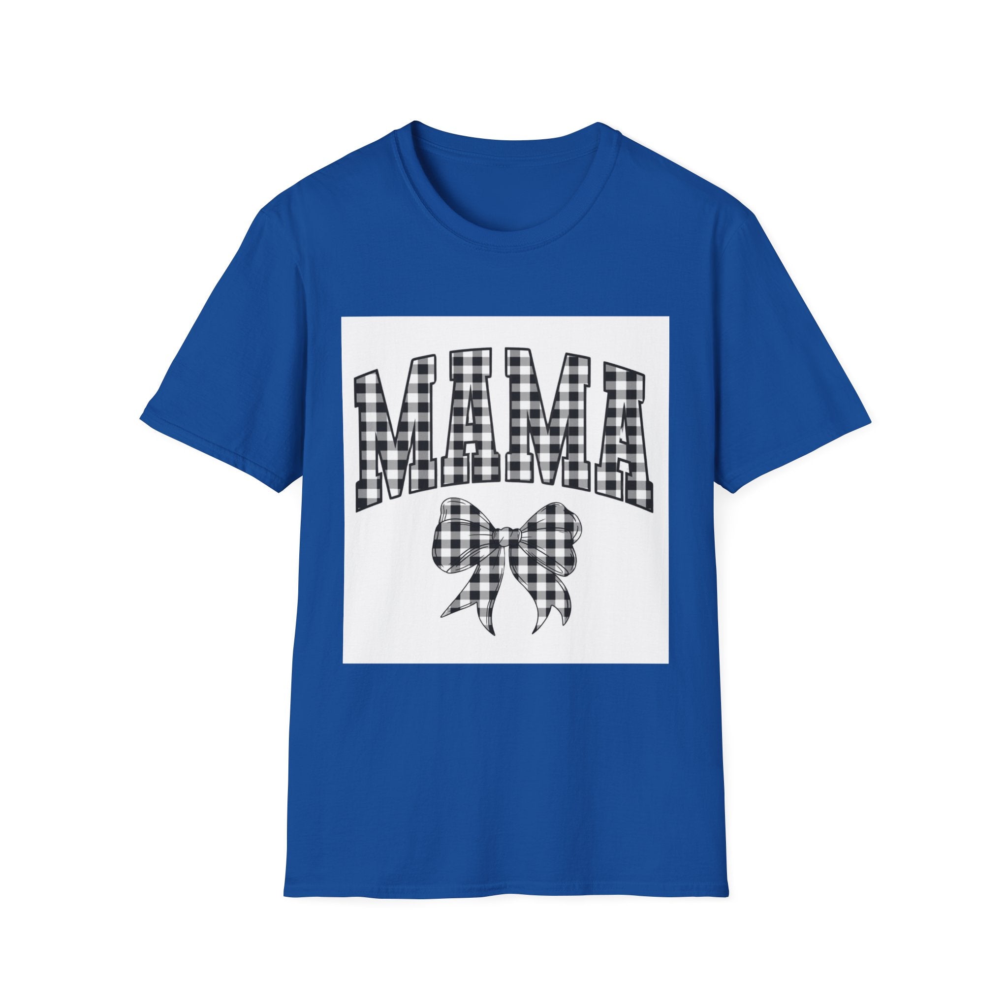 Mama Plaid Graphic T-Shirt — Buffalo Check Bow Mother's Day Tee