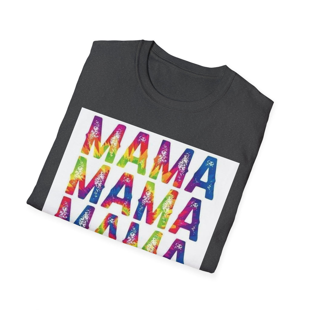 Mama Tie-Dye Stack T-Shirt — Colorful 'MAMA' Graphic Tee for Moms, Mother’s Day Gift