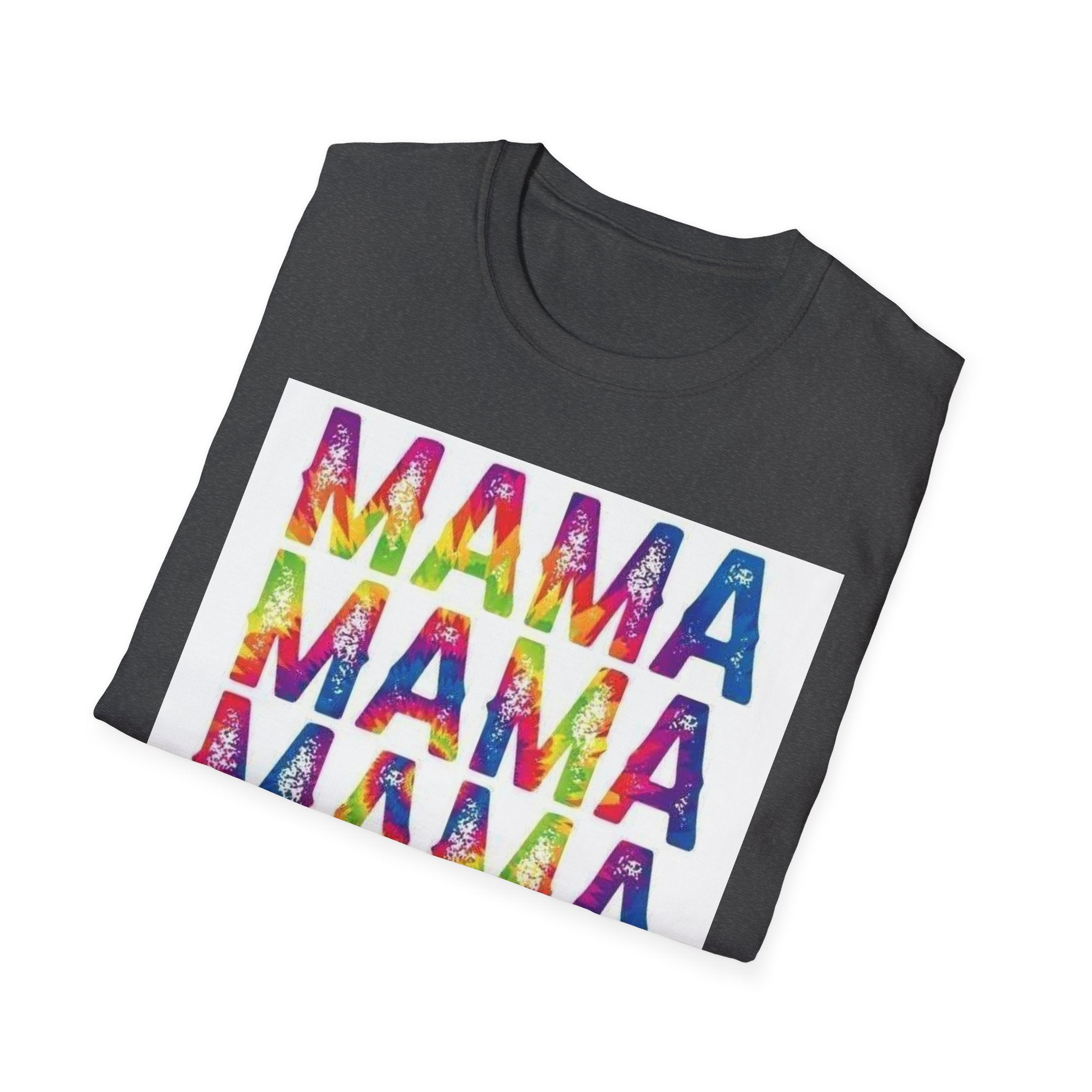 Mama Tie-Dye Stack T-Shirt — Colorful 'MAMA' Graphic Tee for Moms, Mother’s Day Gift