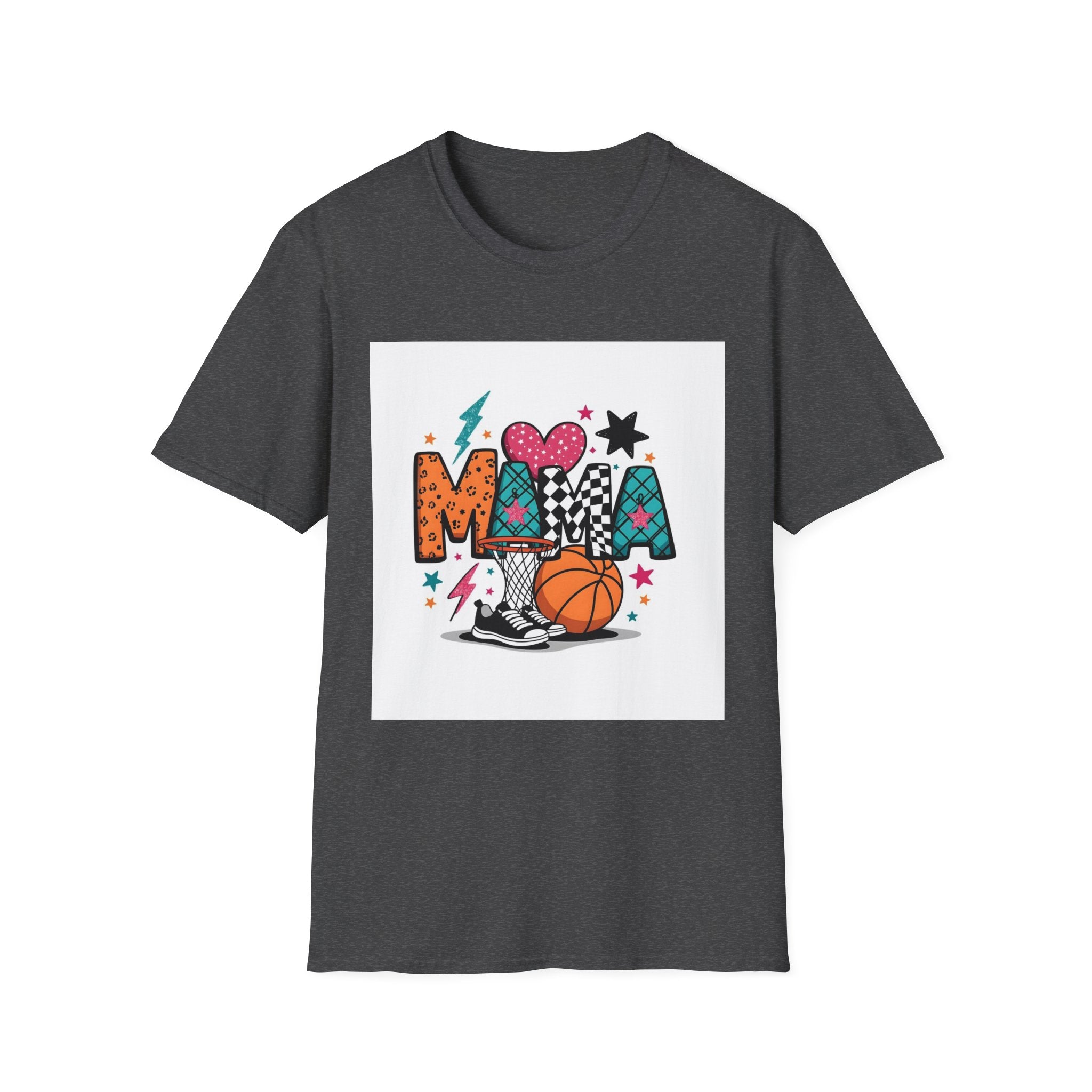 Mama Basketball Graphic T‑Shirt — Colorful Sports Mom Tee