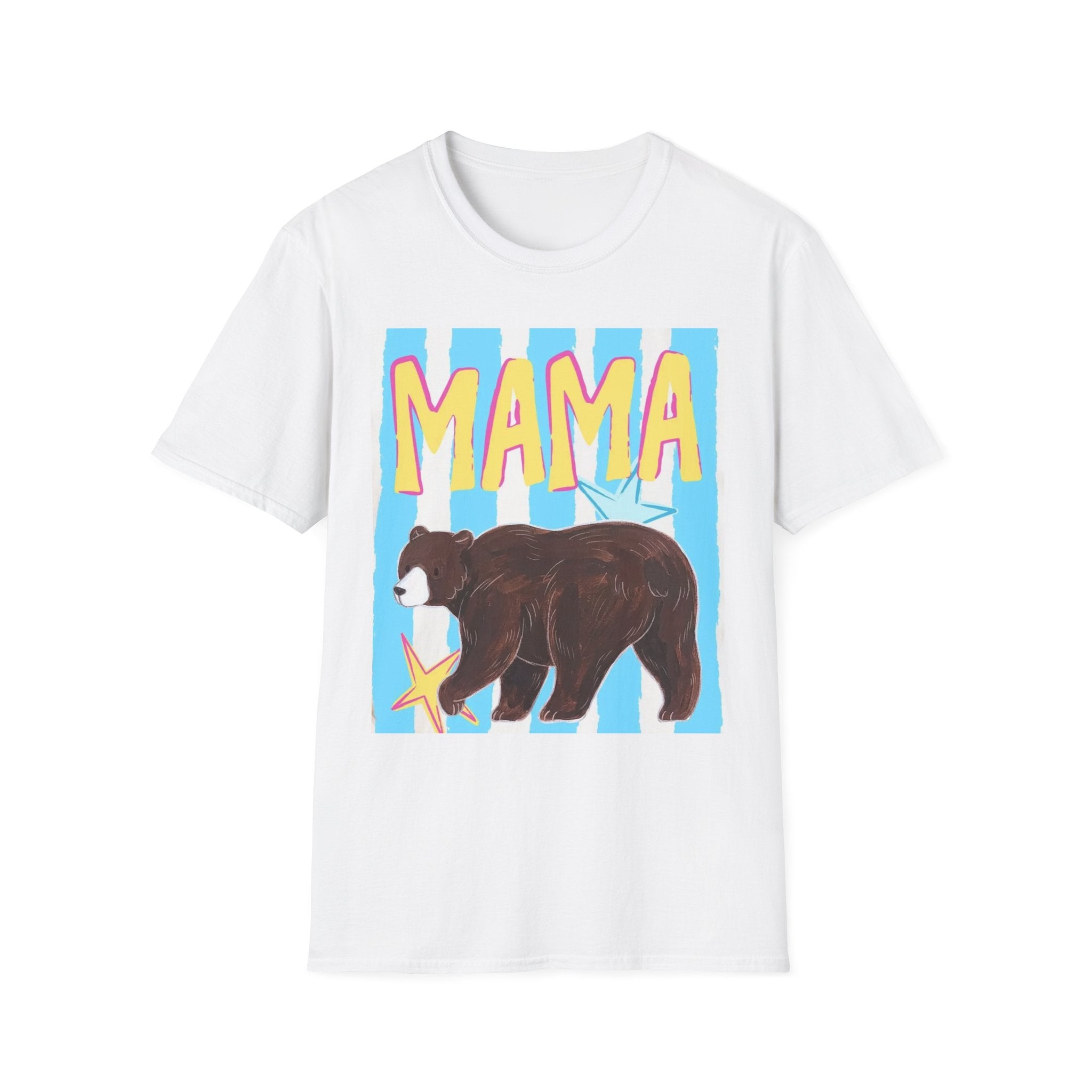 Mama Bear T-Shirt — Retro Striped Mom Gift Shirt