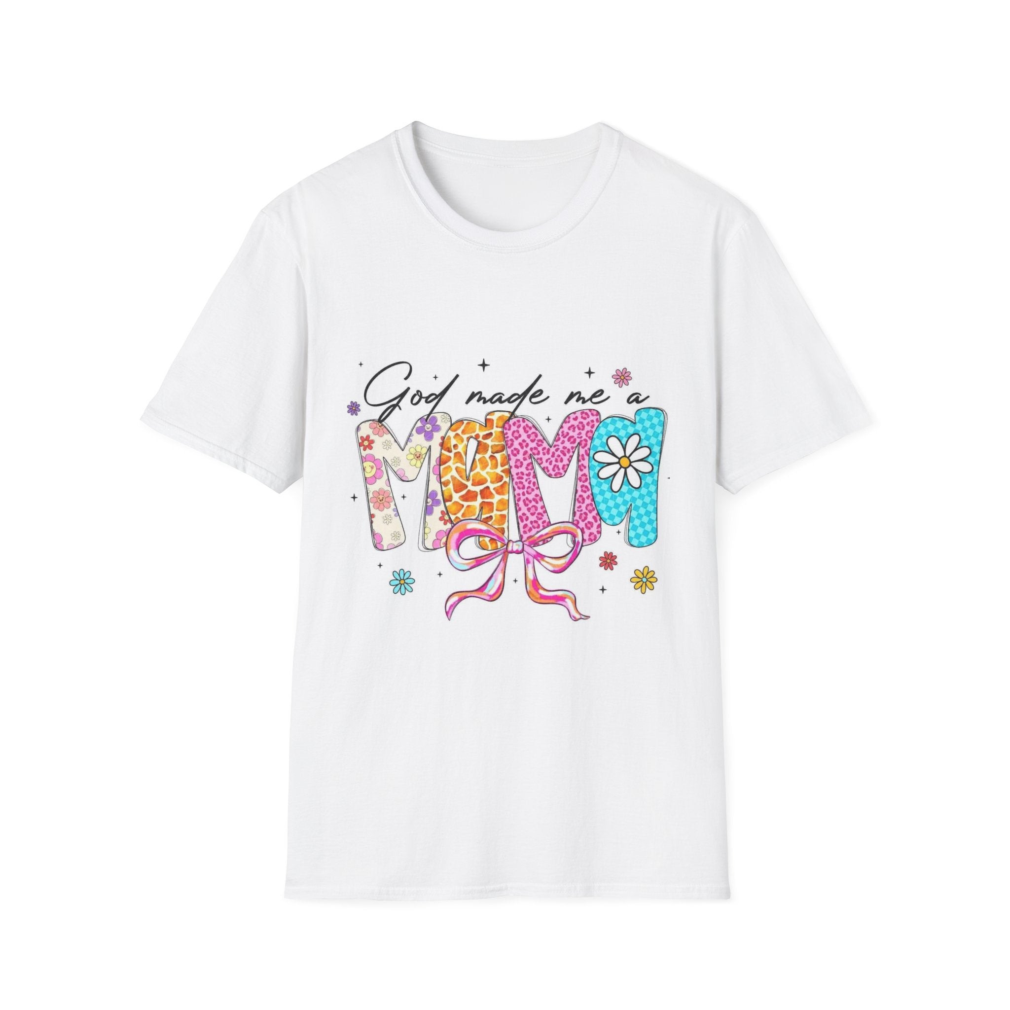 God Made Me a Mama Floral Mom T-Shirt