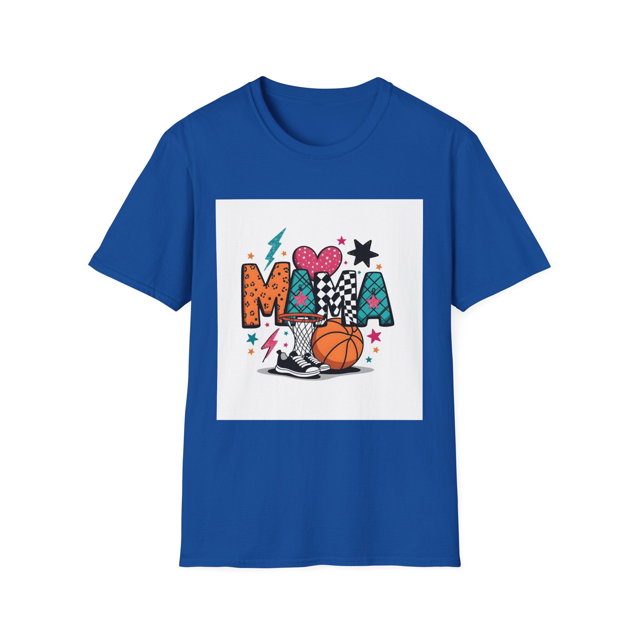 Mama Basketball Graphic T‑Shirt — Colorful Sports Mom Tee