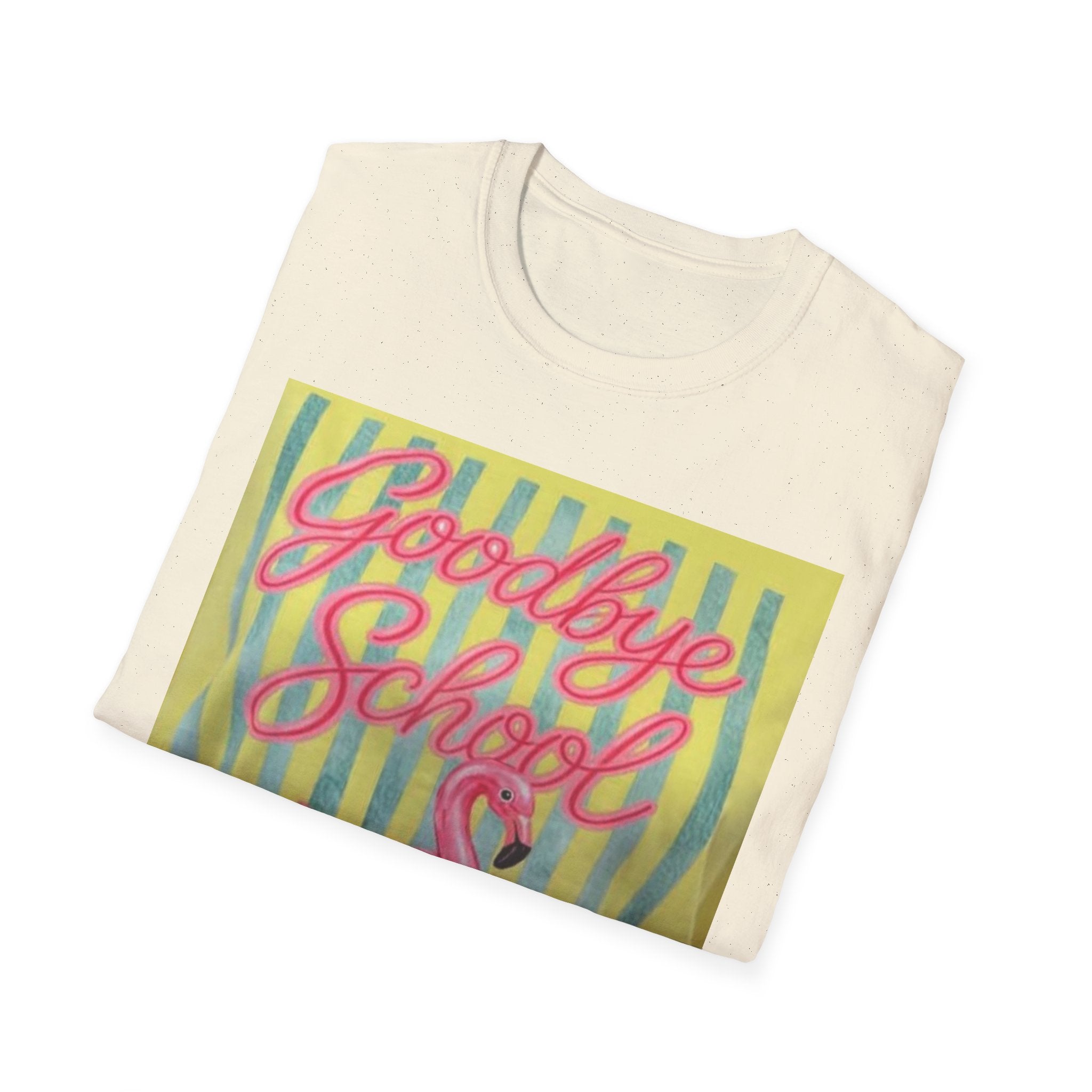 Goodbye School Hello Pool T-Shirt — Pink Flamingo Summer Graduation Tee