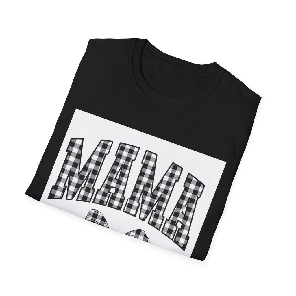 Mama Plaid Graphic T-Shirt — Buffalo Check Bow Mother's Day Tee