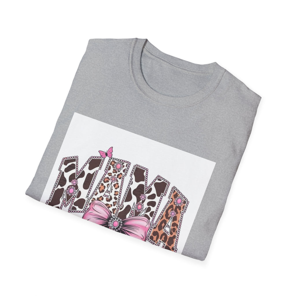 Mama Leopard Print T-Shirt with Pink Bow — Cute Mother’s Day Gift