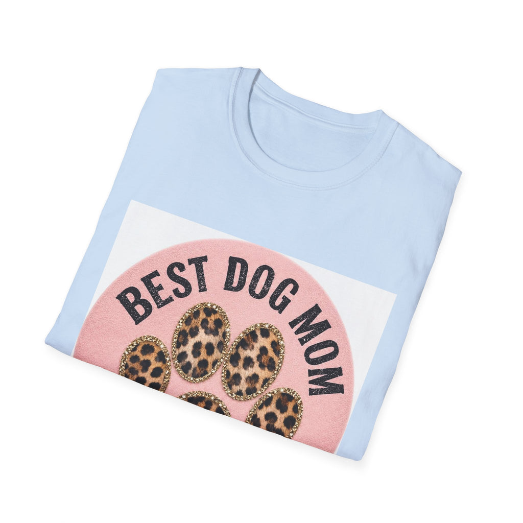 Best Dog Mom T-Shirt — Leopard Paw Graphic