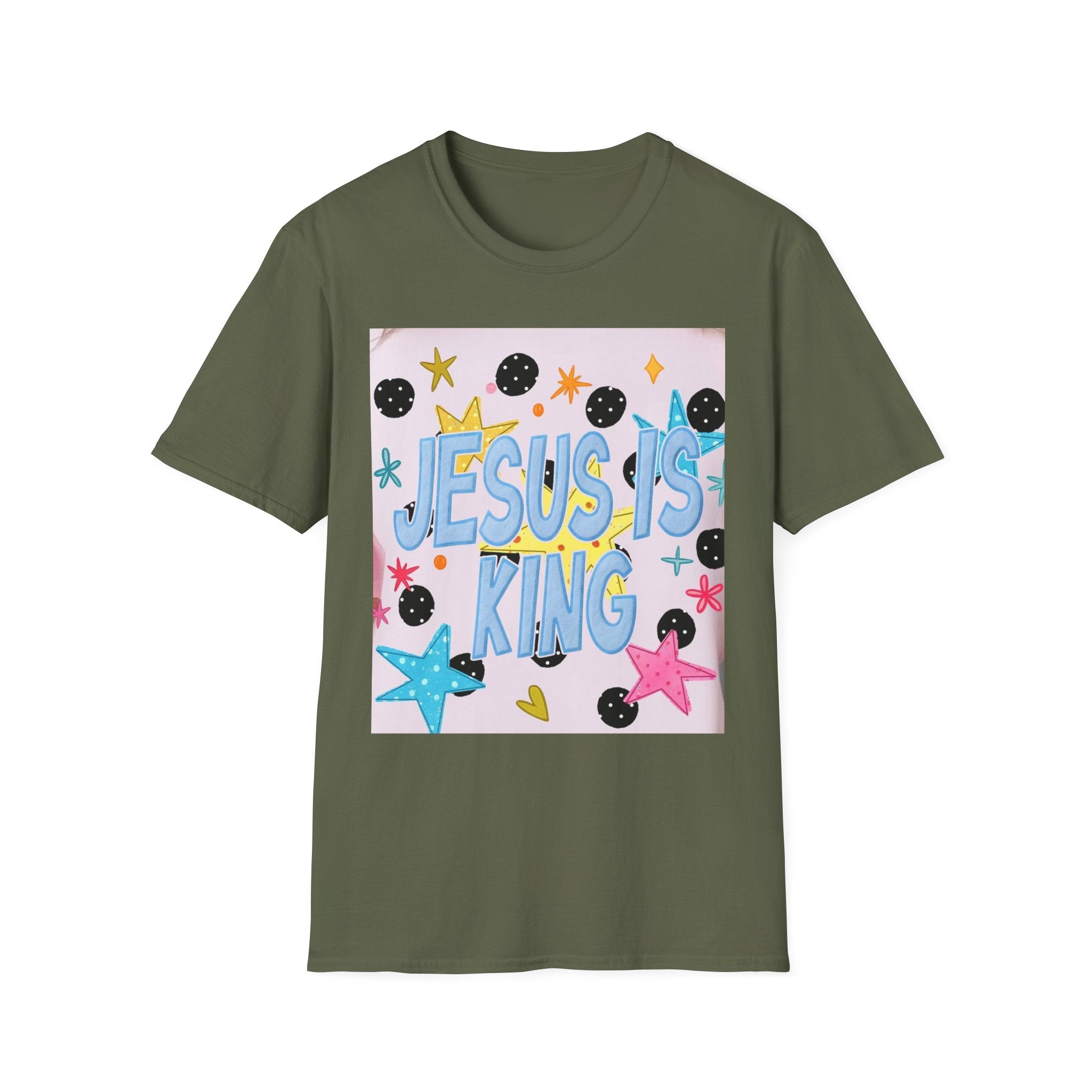 Jesus Is King T-Shirt — Colorful Christian Faith Tee for Kids & Teens