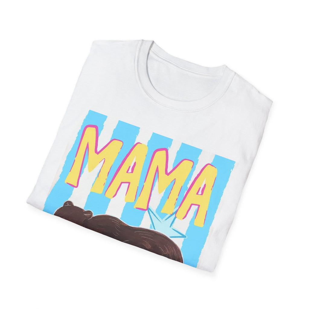 Mama Bear T-Shirt — Retro Striped Mom Gift Shirt