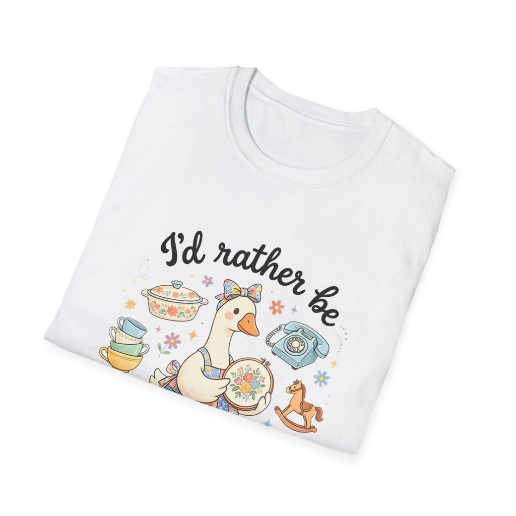 I’d Rather Be Thrifting T-Shirt — Vintage Thrift Store Duck Graphic Tee
