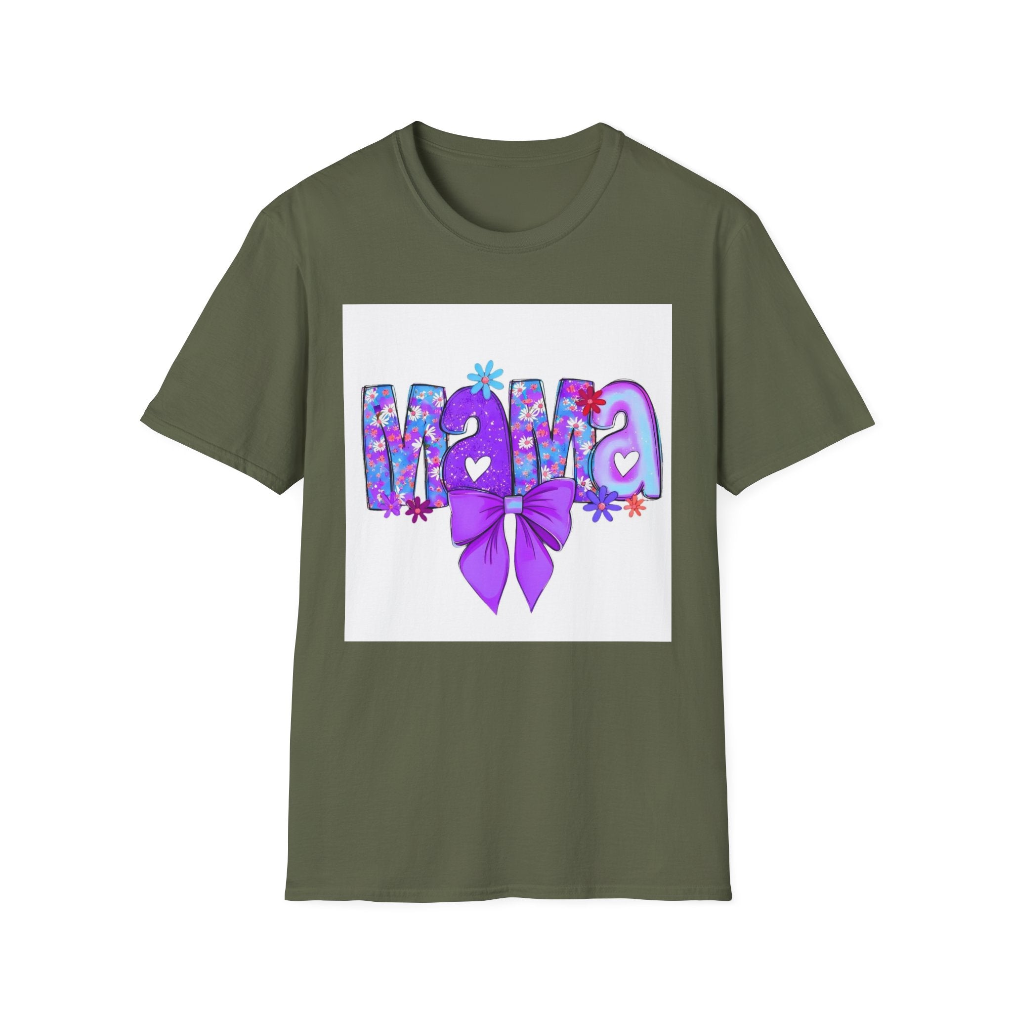 Mama Floral Bow T-Shirt — Purple Mom Tee for Mother’s Day