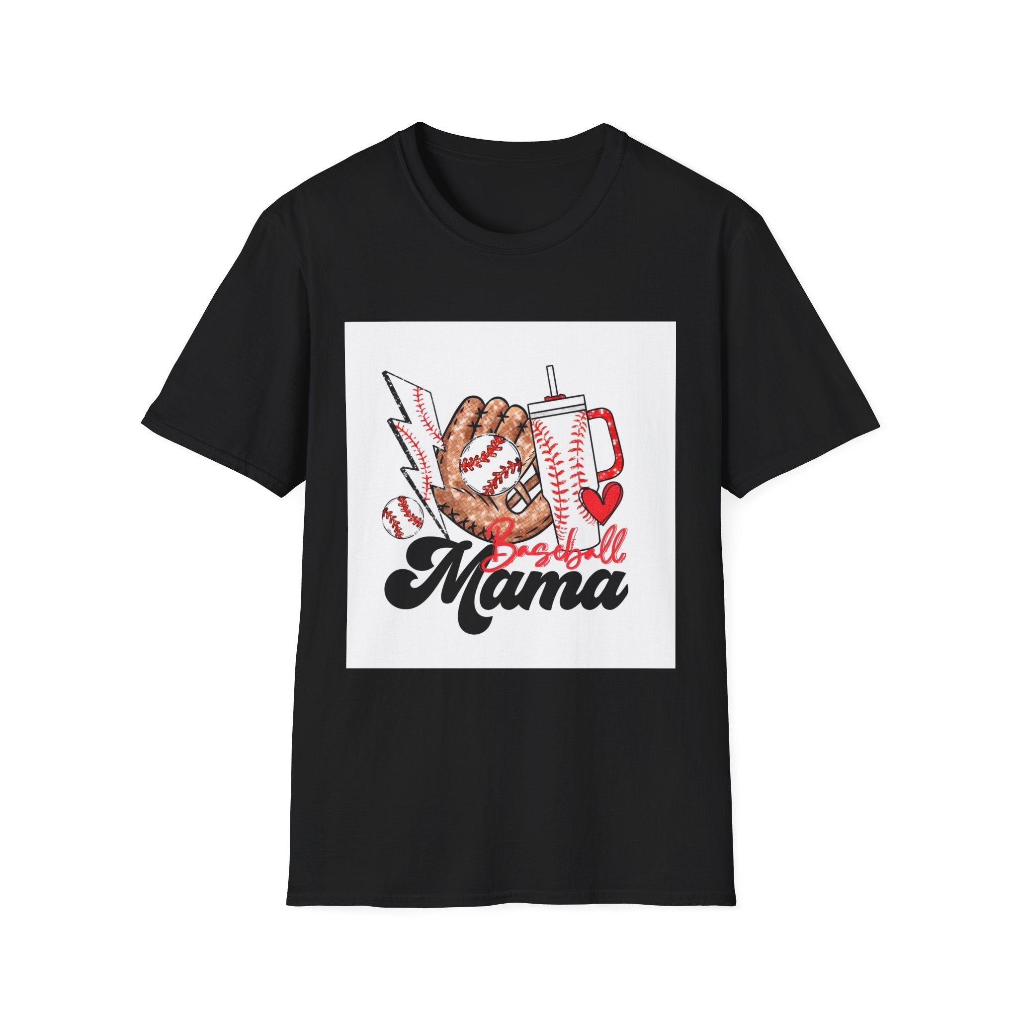 Baseball Mama T‑Shirt — Retro Glove & Bat Softball Mom Tee