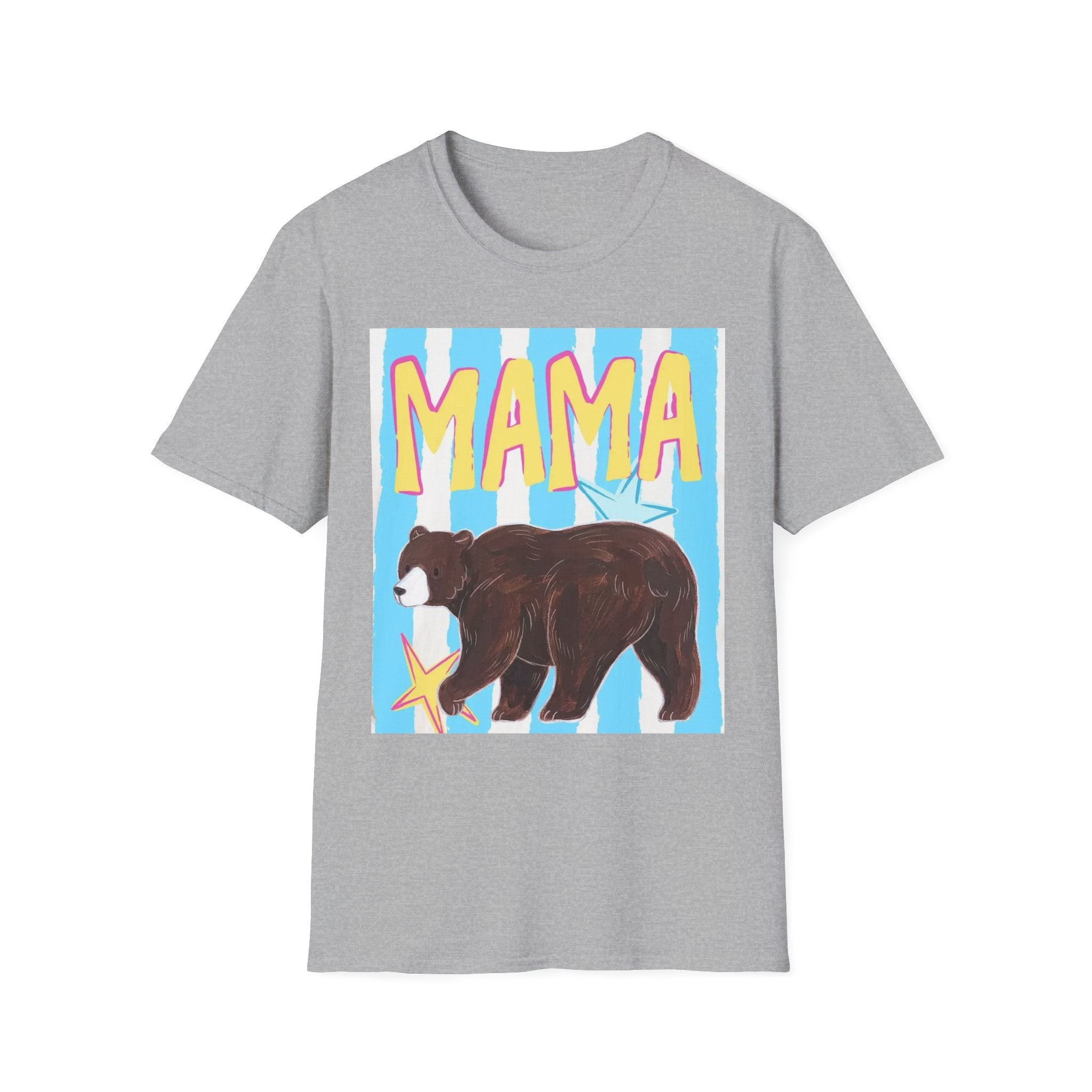 Mama Bear T-Shirt — Retro Striped Mom Gift Shirt