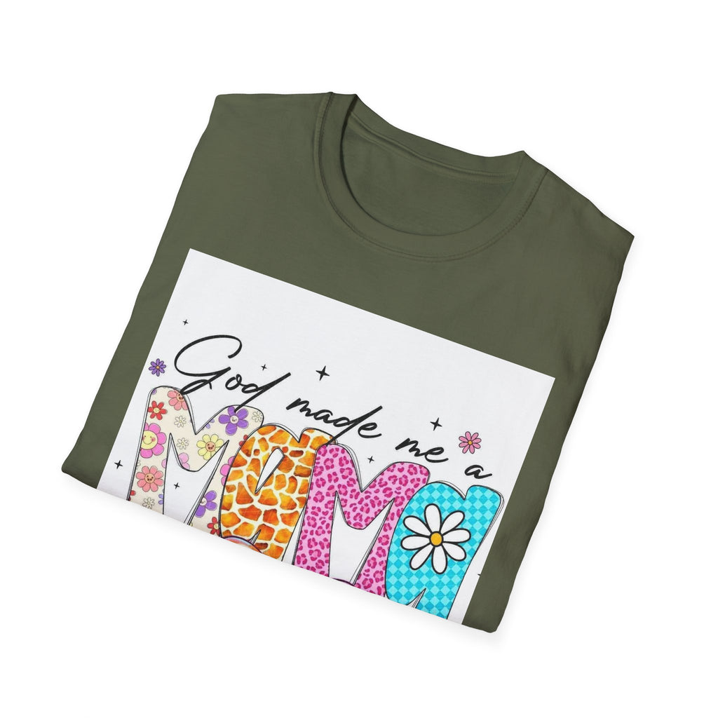 God Made Me a Mama Floral Mom T-Shirt