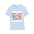 Mom Floral Bow T-Shirt — "She is clothed in gratitude, counting blessings every day"