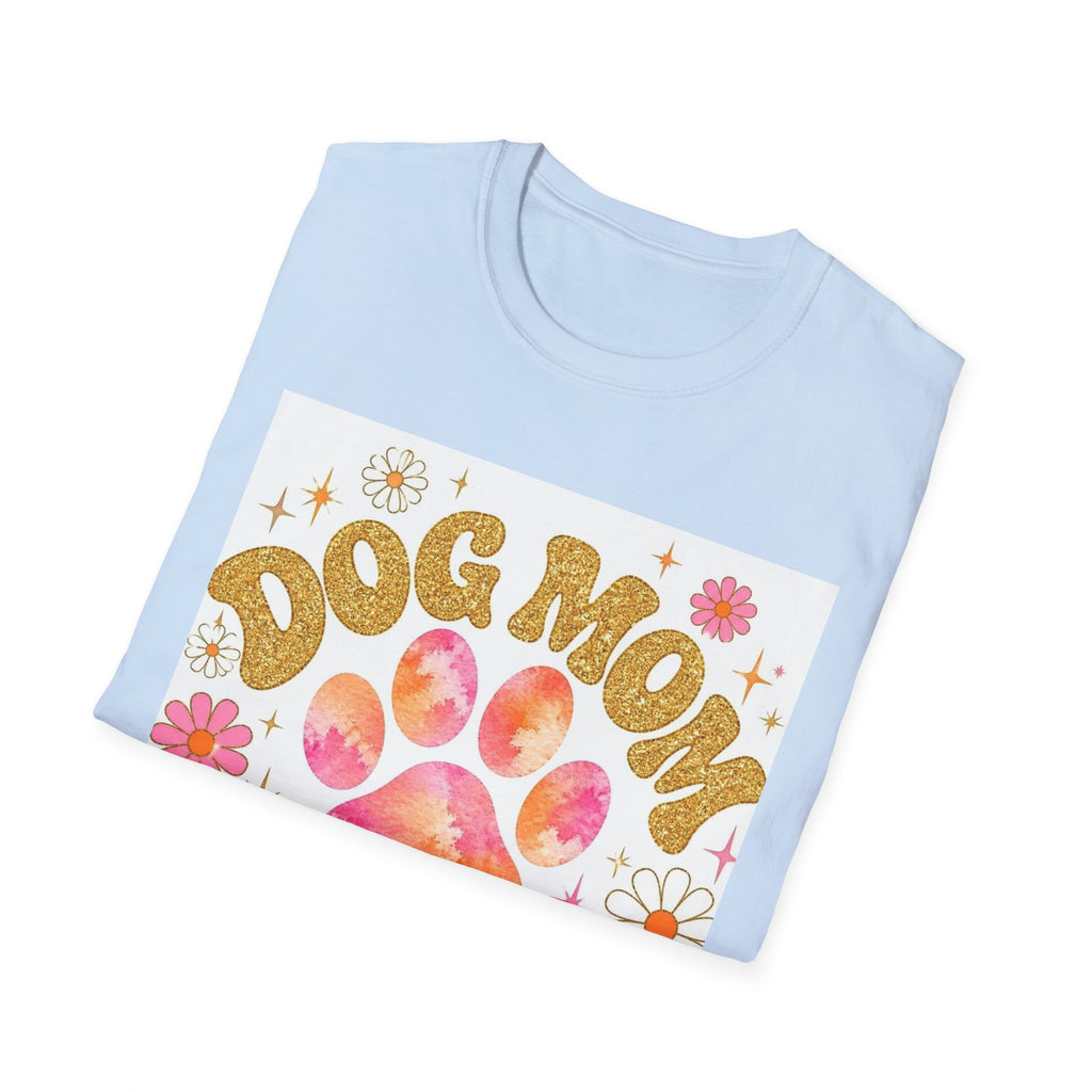 Dog Mom Club T-Shirt — Retro Floral Paw Graphic Tee for Dog Lovers