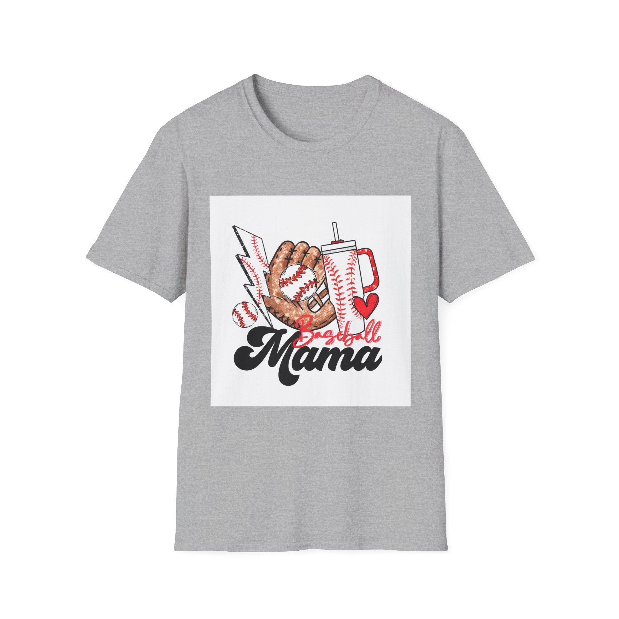 Baseball Mama T‑Shirt — Retro Glove & Bat Softball Mom Tee