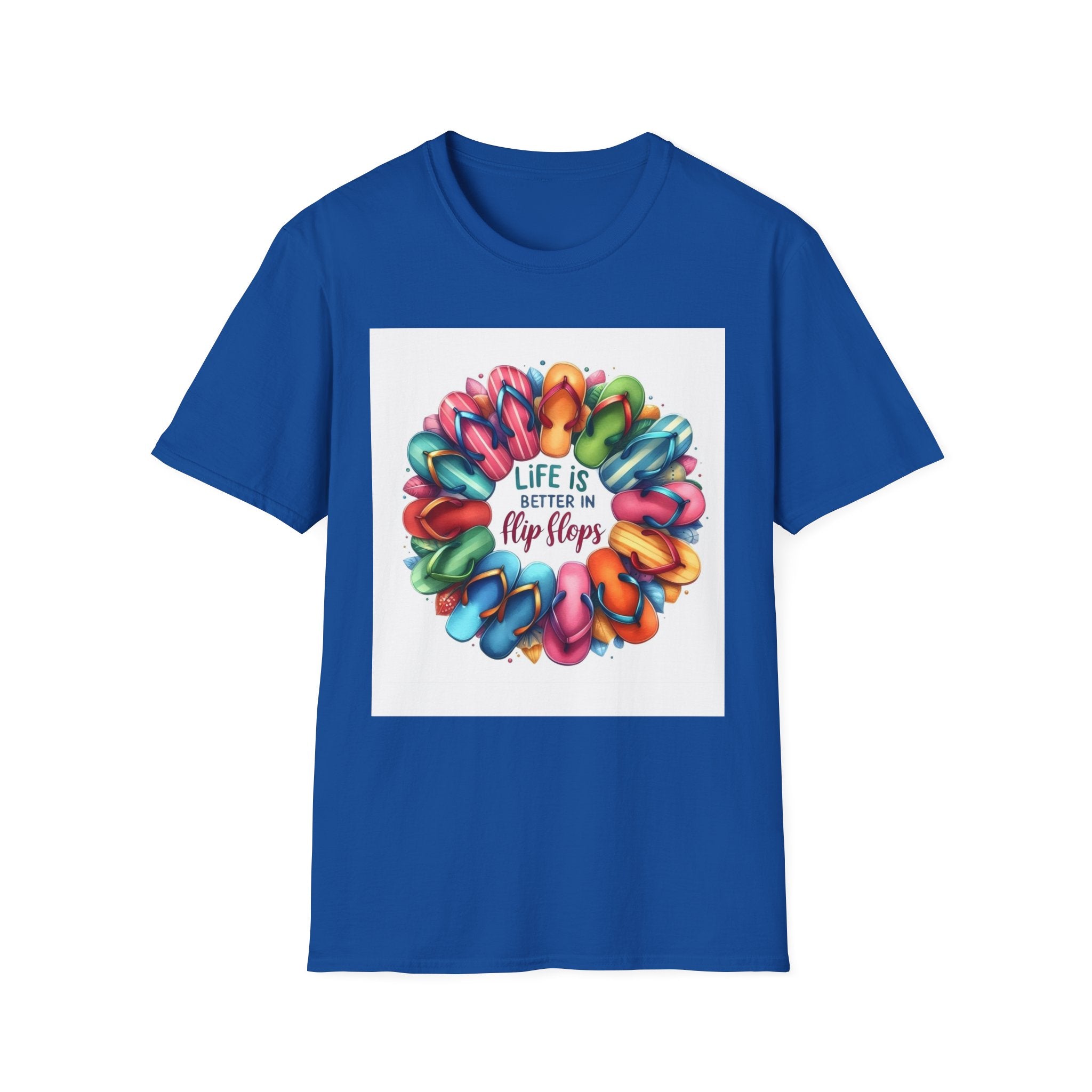 Flip Flop Circle Graphic T-Shirt - "Life Is Better in Flip Flops" Summer Tee