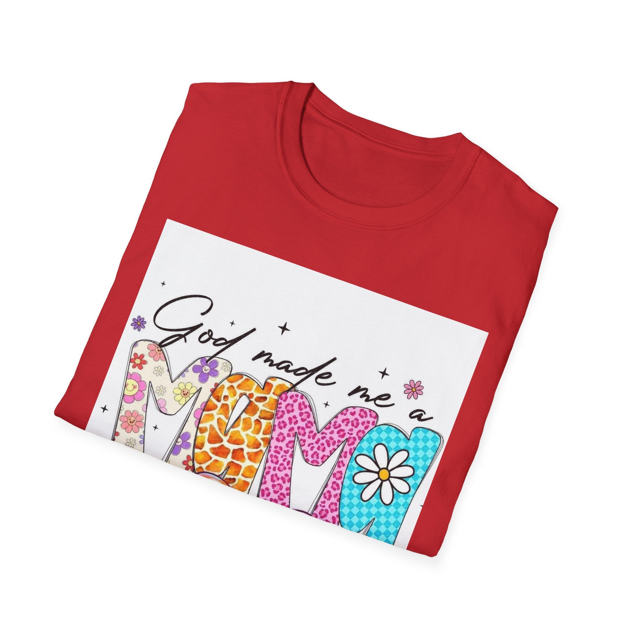 God Made Me a Mama Floral Mom T-Shirt