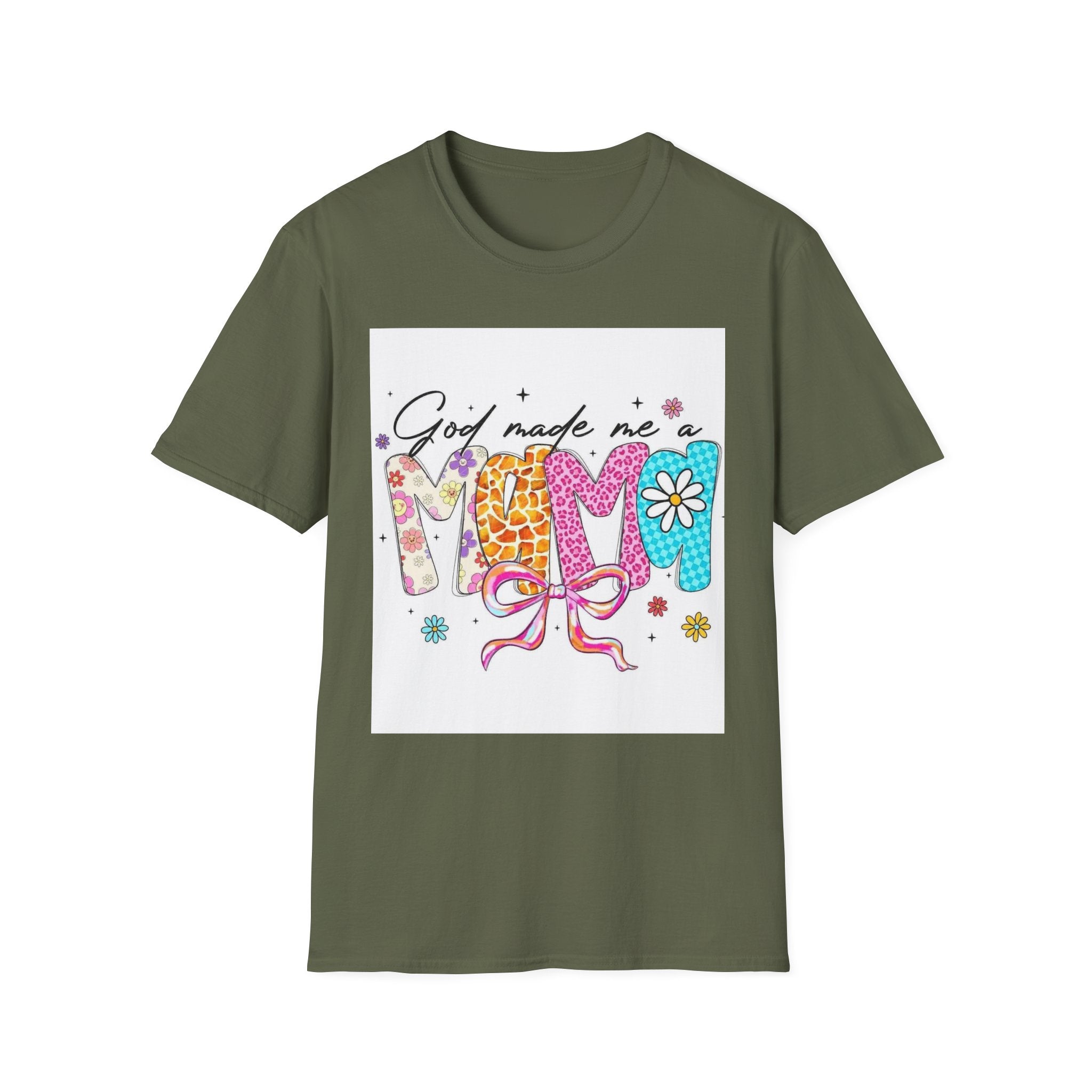 God Made Me a Mama Floral Mom T-Shirt