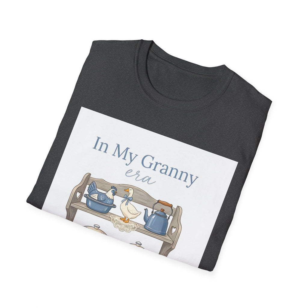 In My Granny Era Tea Cup Shelf T-Shirt — Vintage Grandma Tea Set Tee