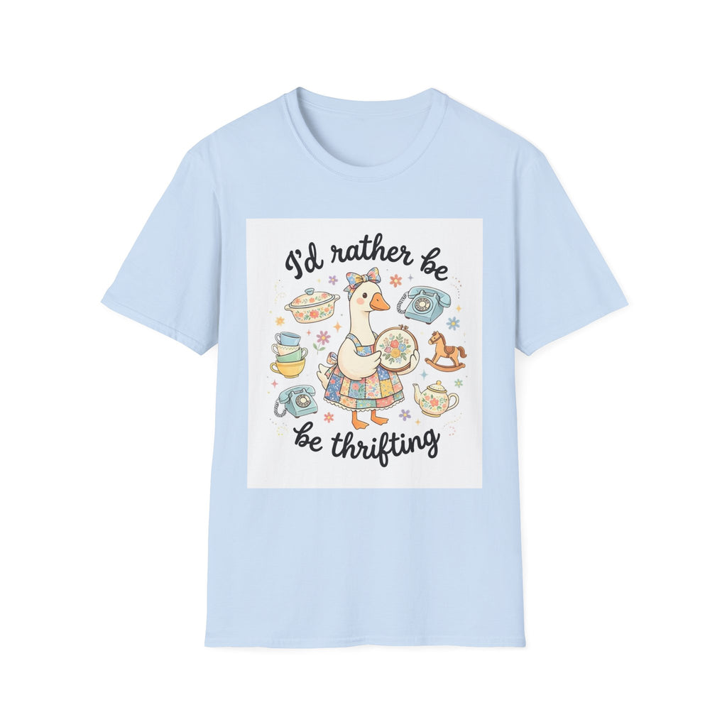 I’d Rather Be Thrifting T-Shirt — Vintage Thrift Store Duck Graphic Tee