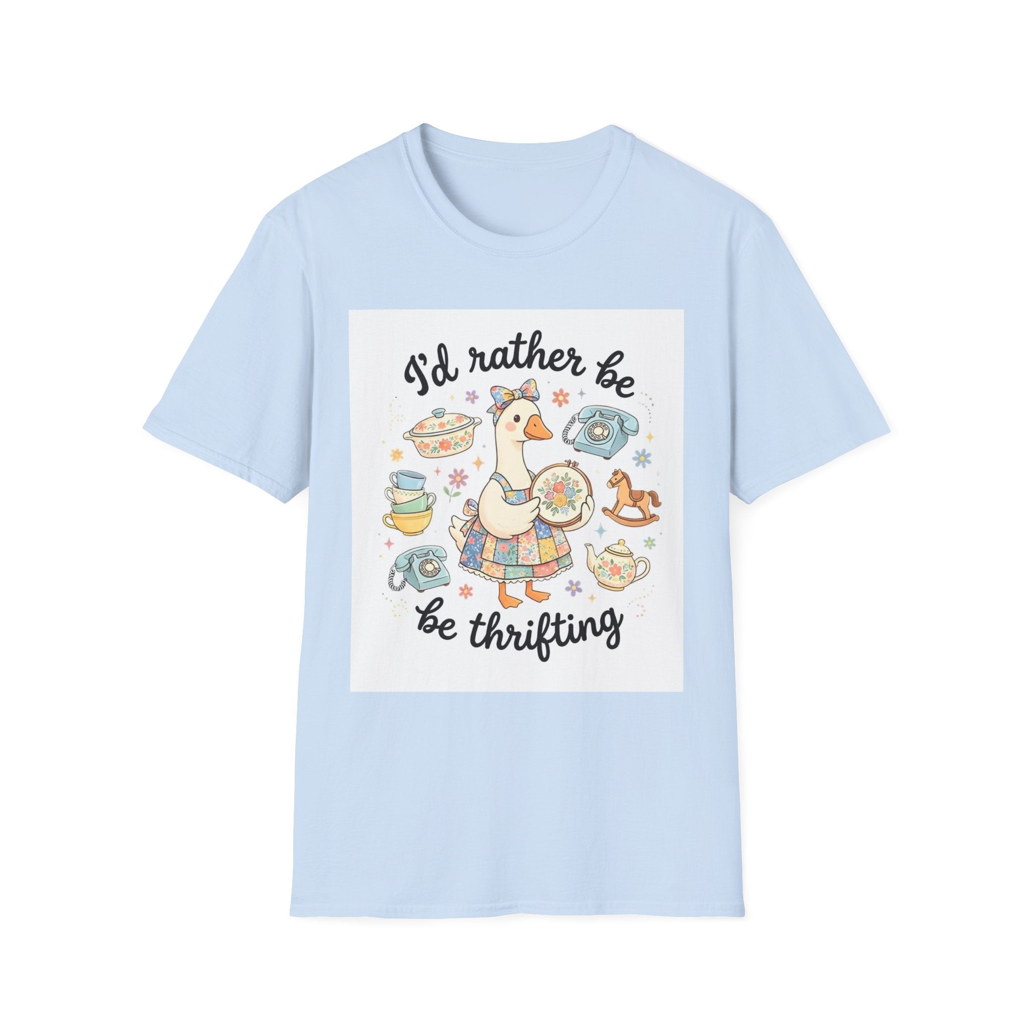 I’d Rather Be Thrifting T-Shirt — Vintage Thrift Store Duck Graphic Tee